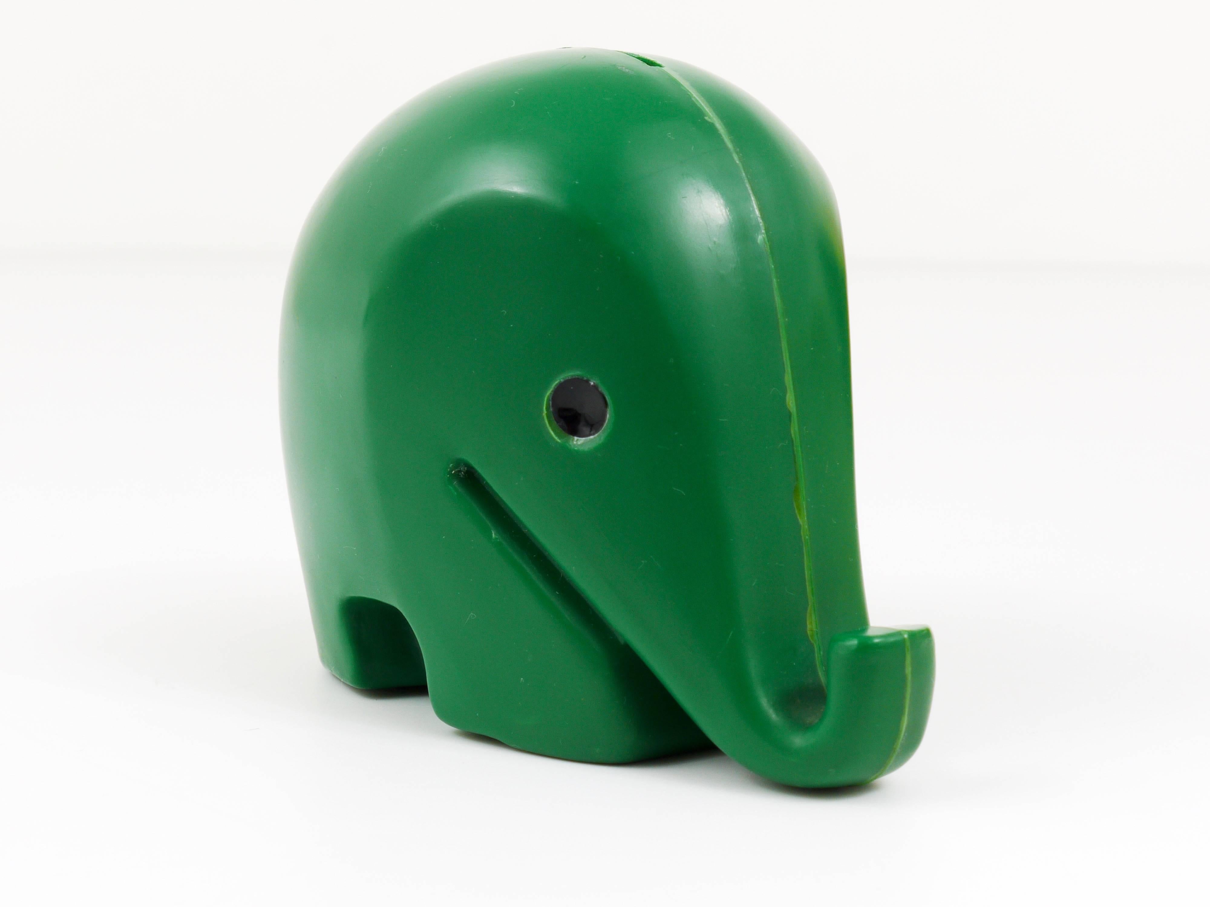  Luigi Colani Drumbo Green Elephant Money Bank for Dresdner Bank, 1970s In Good Condition For Sale In Vienna, AT