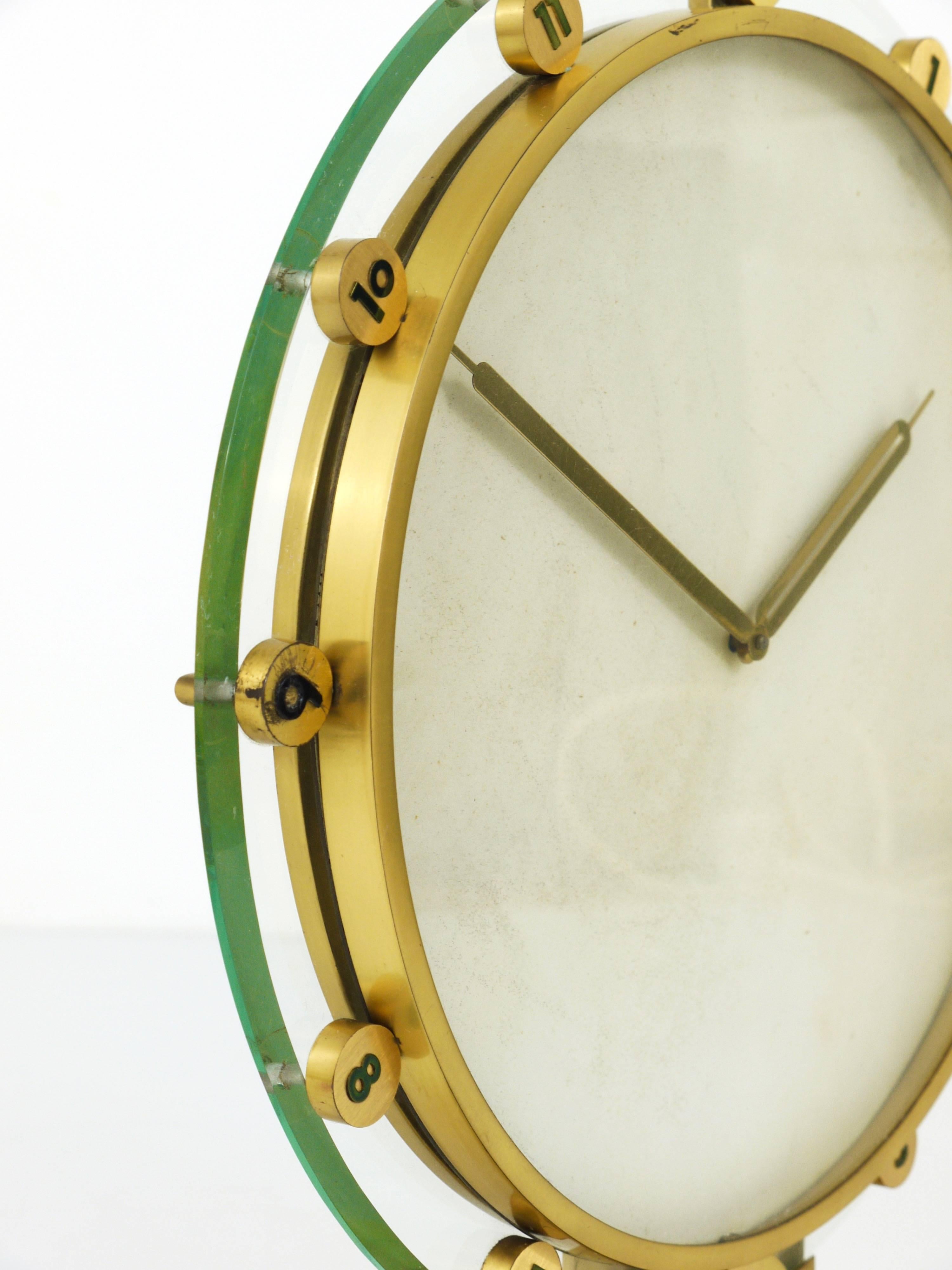 Large Modernist Brass Table Clock, Germany, 1950s 1