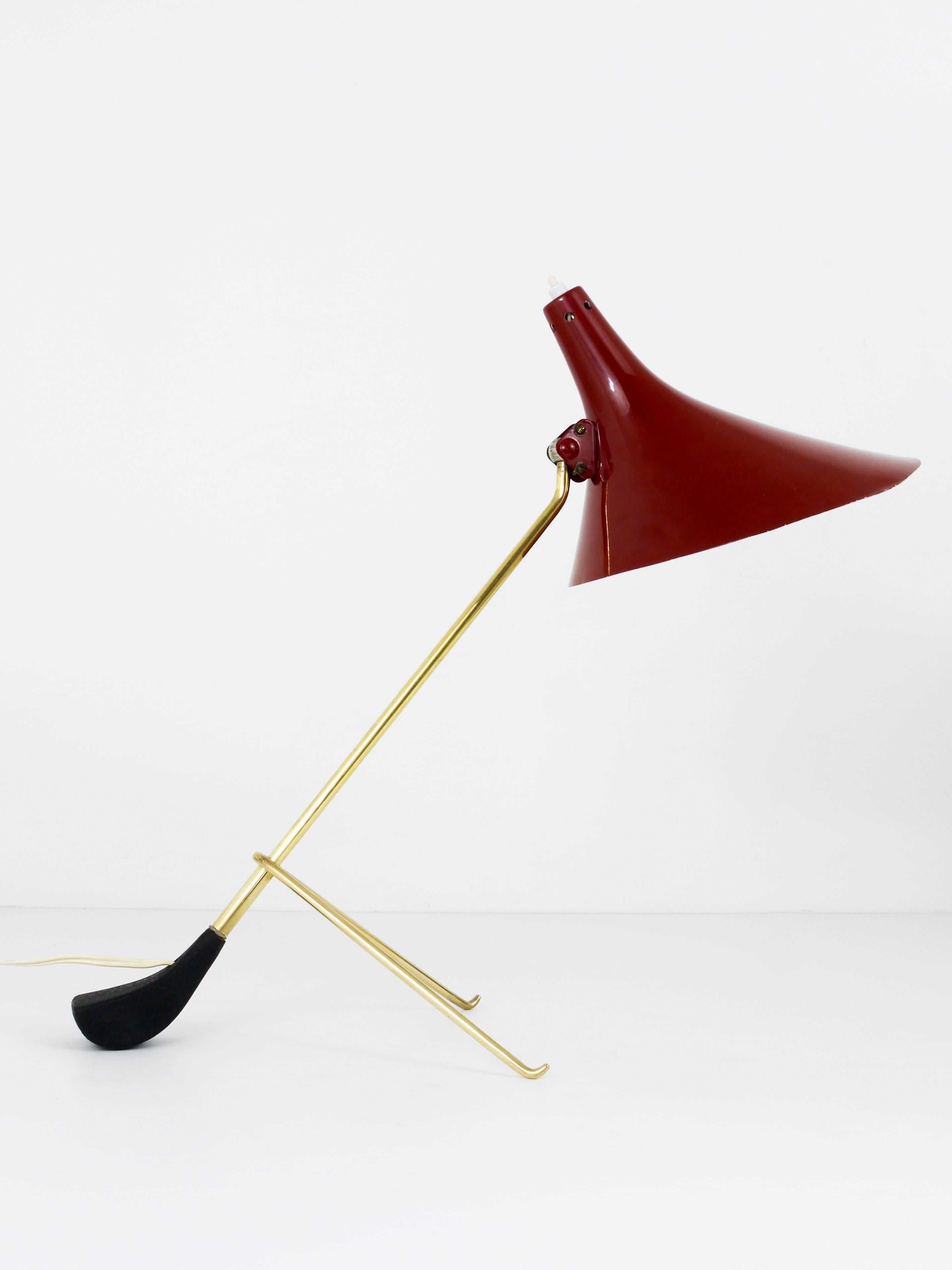 Austrian Adjustable Modernist Table Lamp Golf by Rupert Nikoll, Austria, 1950s