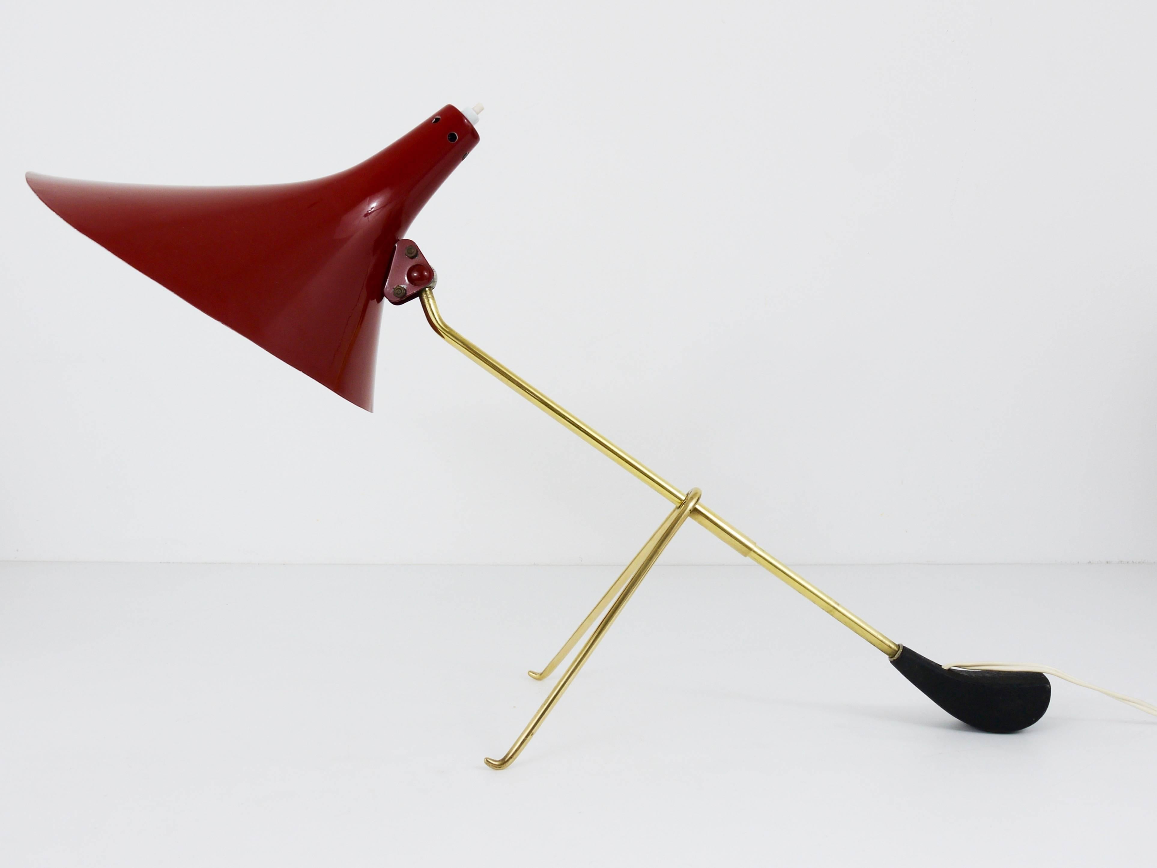 Adjustable Modernist Table Lamp Golf by Rupert Nikoll, Austria, 1950s In Excellent Condition In Vienna, AT