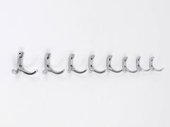 Four Chrome-Plated Brass Wall Coat Hooks by Hertha Baller, Austria, 1950s