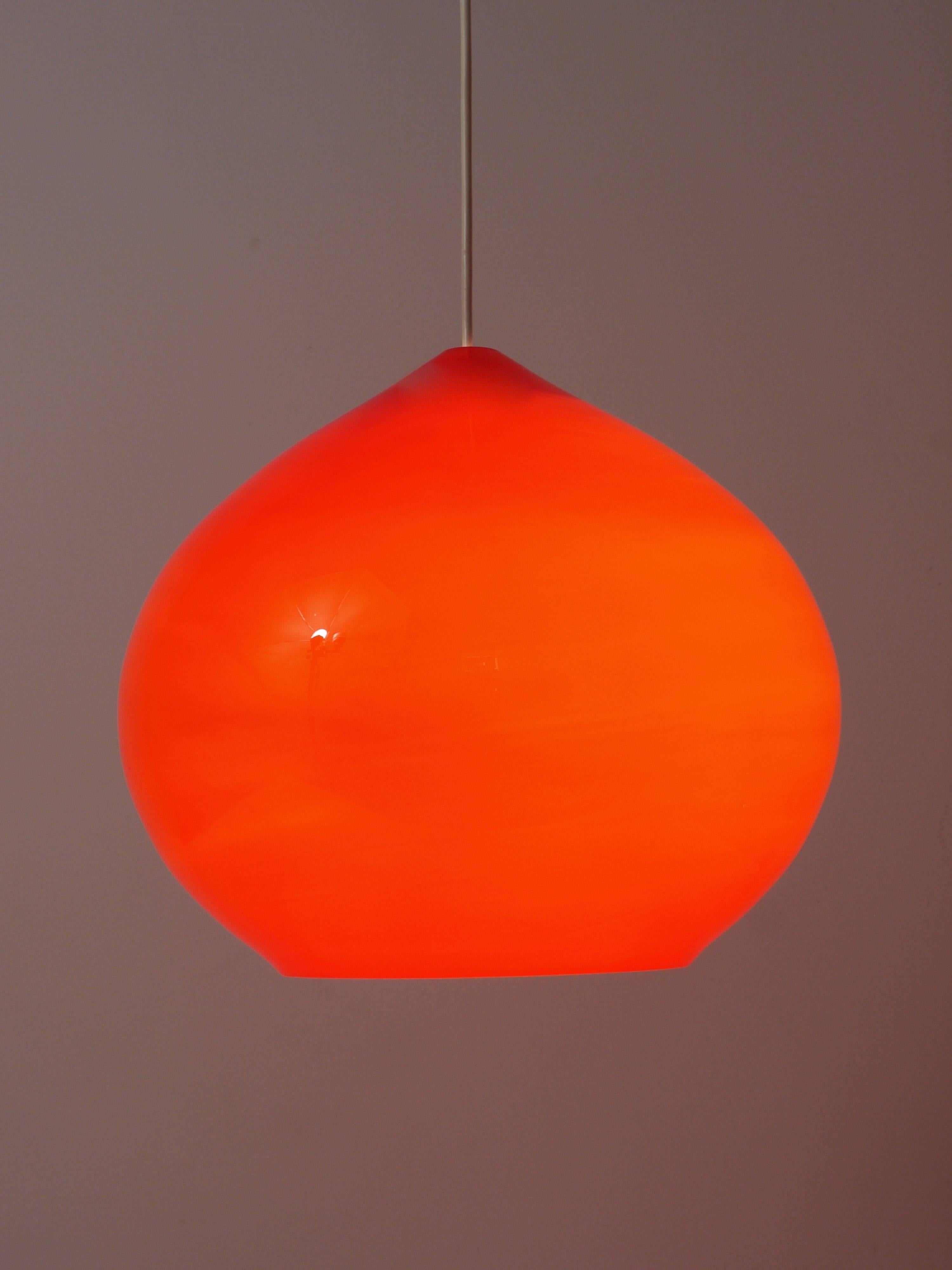 20th Century Large Red Glass Pendant Lamp by Alessandro Pianon, Gino Vistosi, Italy, 1950s