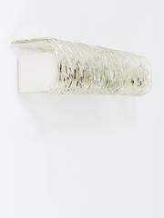 J.T. Kalmar Vanity Mirror Wall Light, Brass & Textured Glass, Austria, 1950s