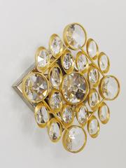 Ernst Palme Palwa Brass & Crystal Wall Lights / Sconces, Sciolari Style, 1970s