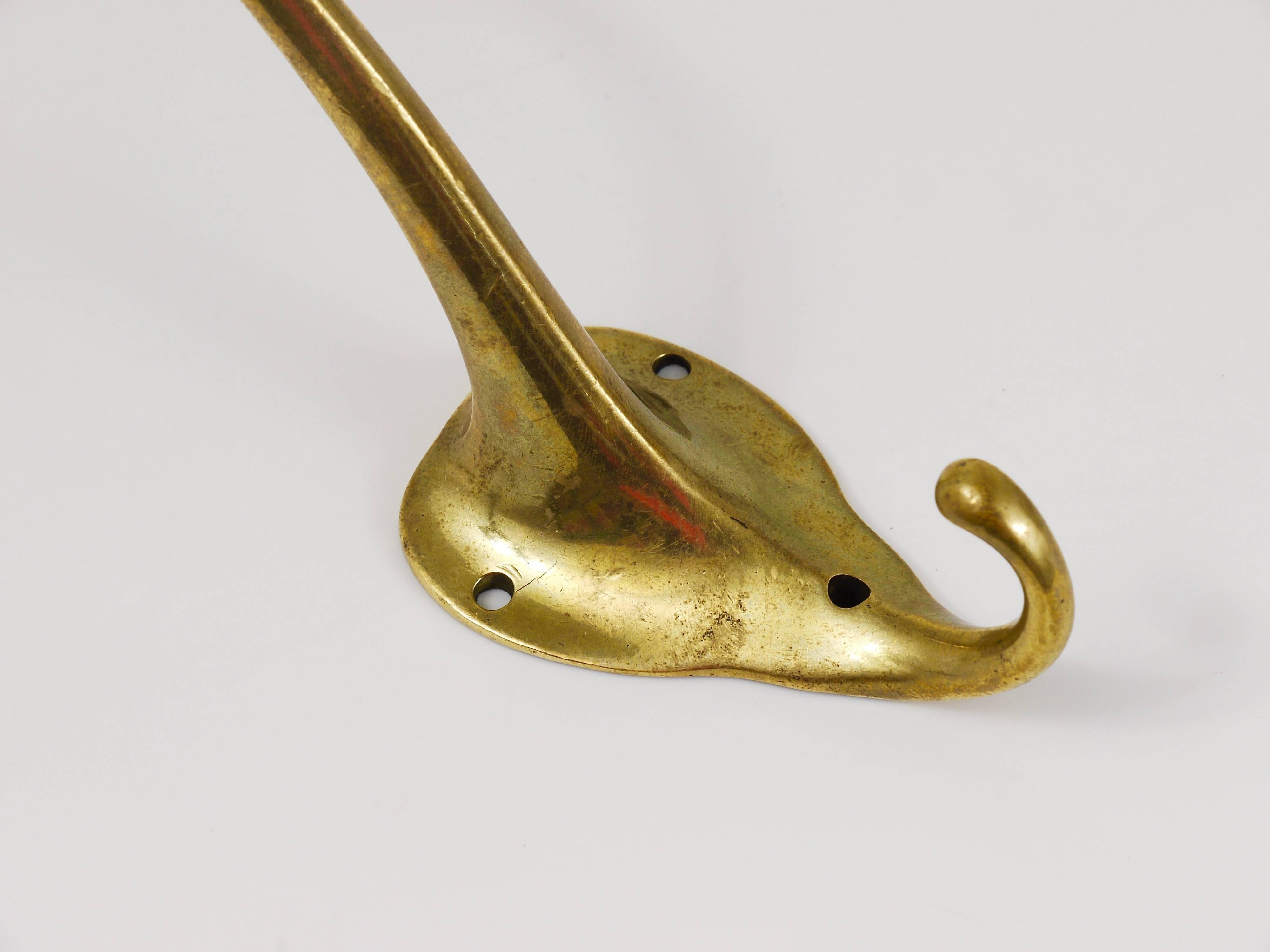 Adolf Loos Art Nouveau Brass Wall Hook, Werkstätte Hagenauer, Austria, 1910 2