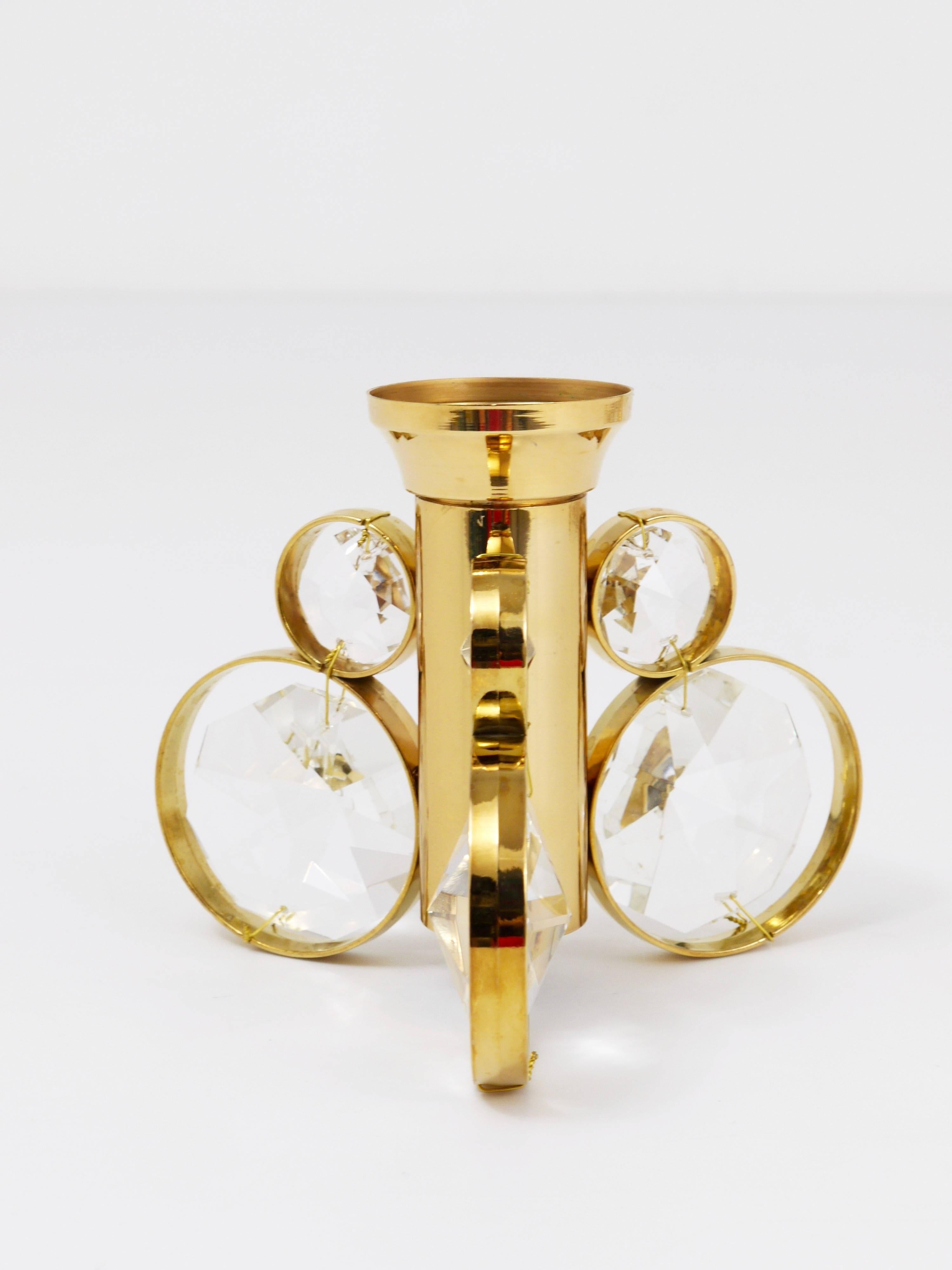 10x Candelabro Portavelas de Latón y Cristal Estilo Gaetano Sciolari de Palwa Alemán en venta