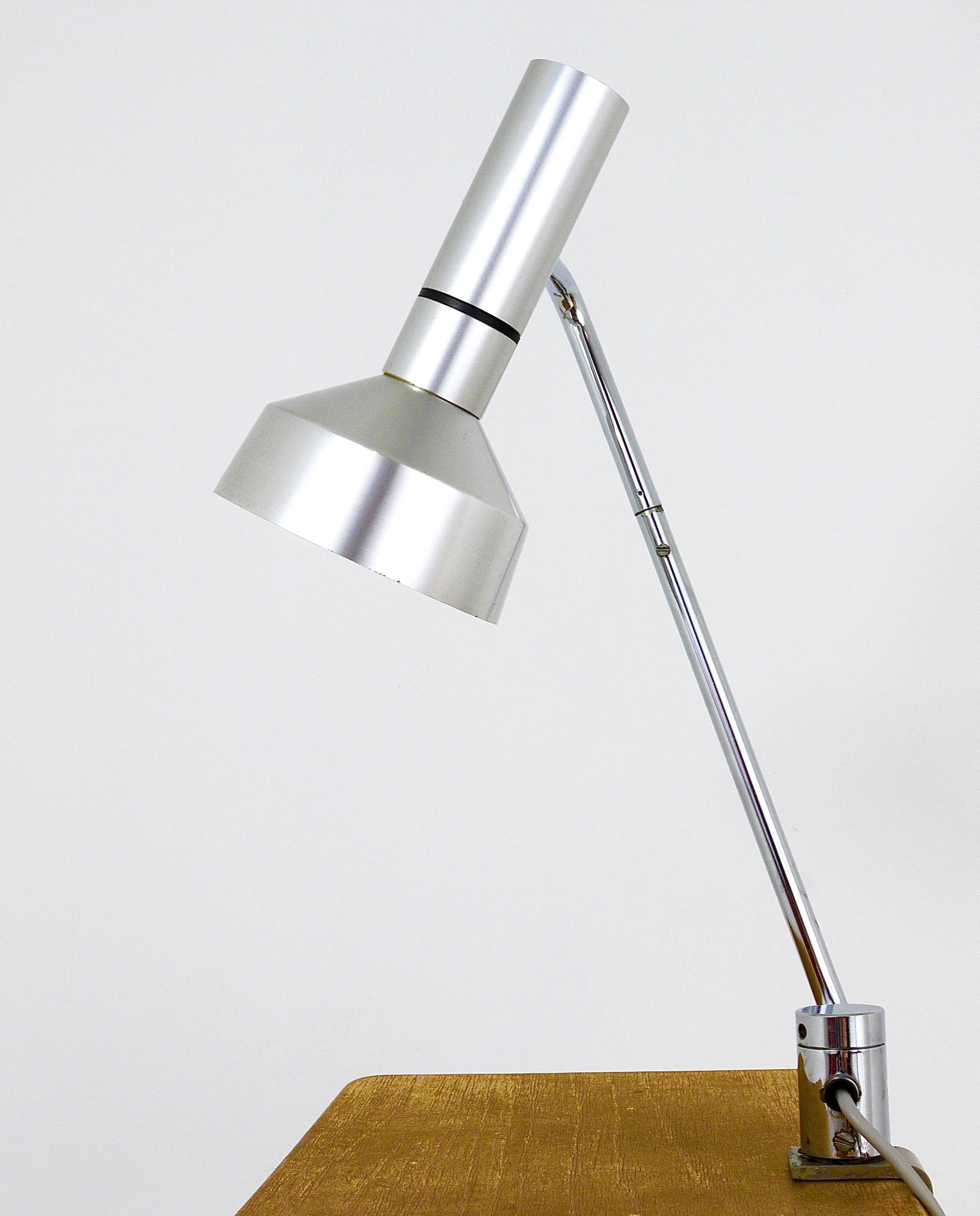 Aluminum Adjustable Desk Lamp by Rico & Rosemarie Baltensweiler, Switzerland, 1960s