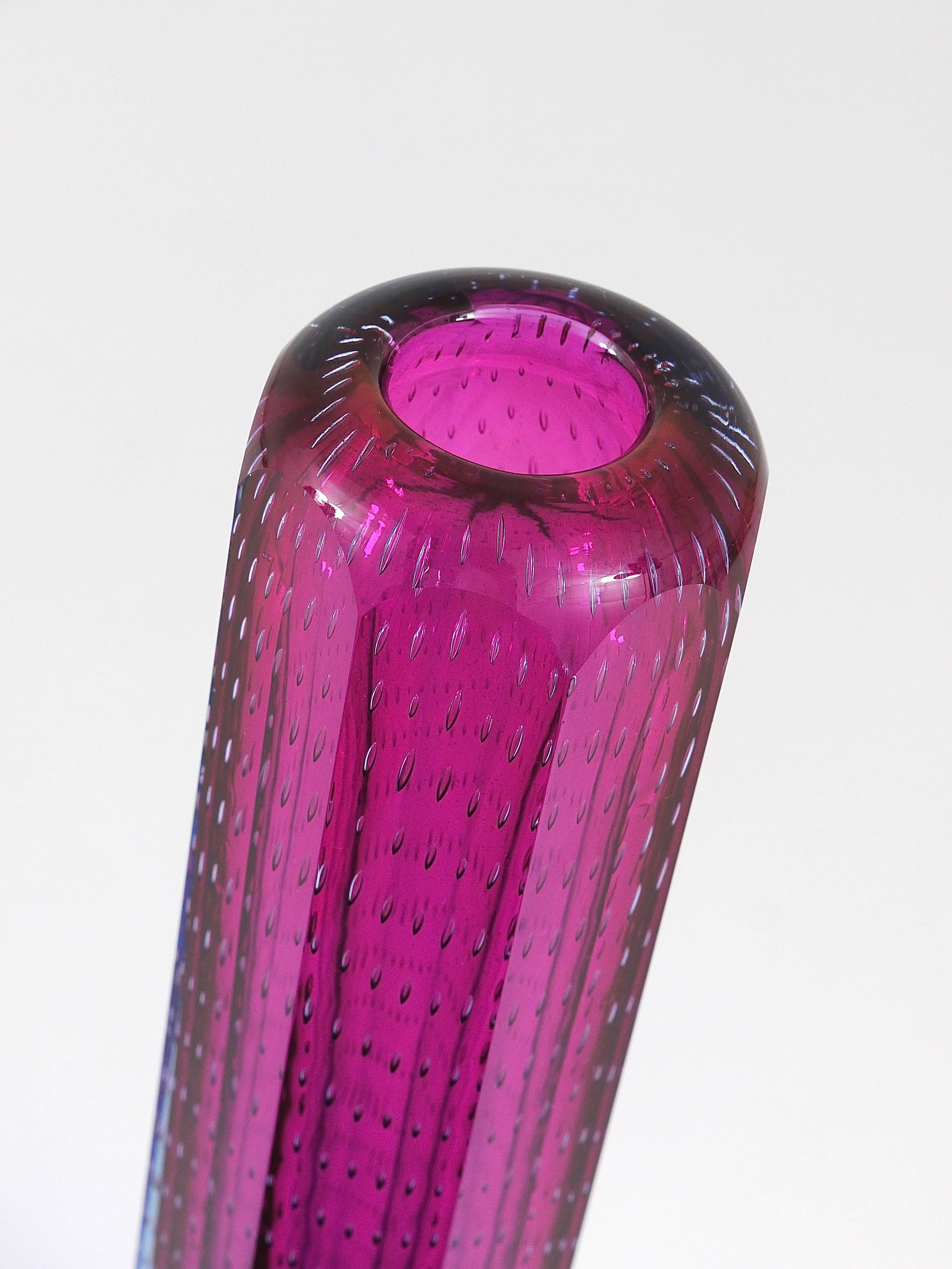 20th Century Beautiful Art Glass Vase by Atelier Exbor, Czechoslovakia, 1950s