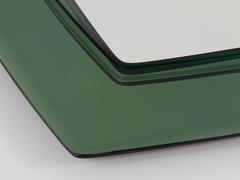 Large Grey/Green Cristal Art Faceted Modernist Wall Mirror, Italy, 1960s