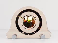 Beautiful Art Deco Rosé Glass Mantel Clock, Germany, 1930s