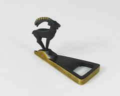 Herta Baller Capricorn Mid-Century Brass Bottle Opener, Vienna, Austria, 1950s