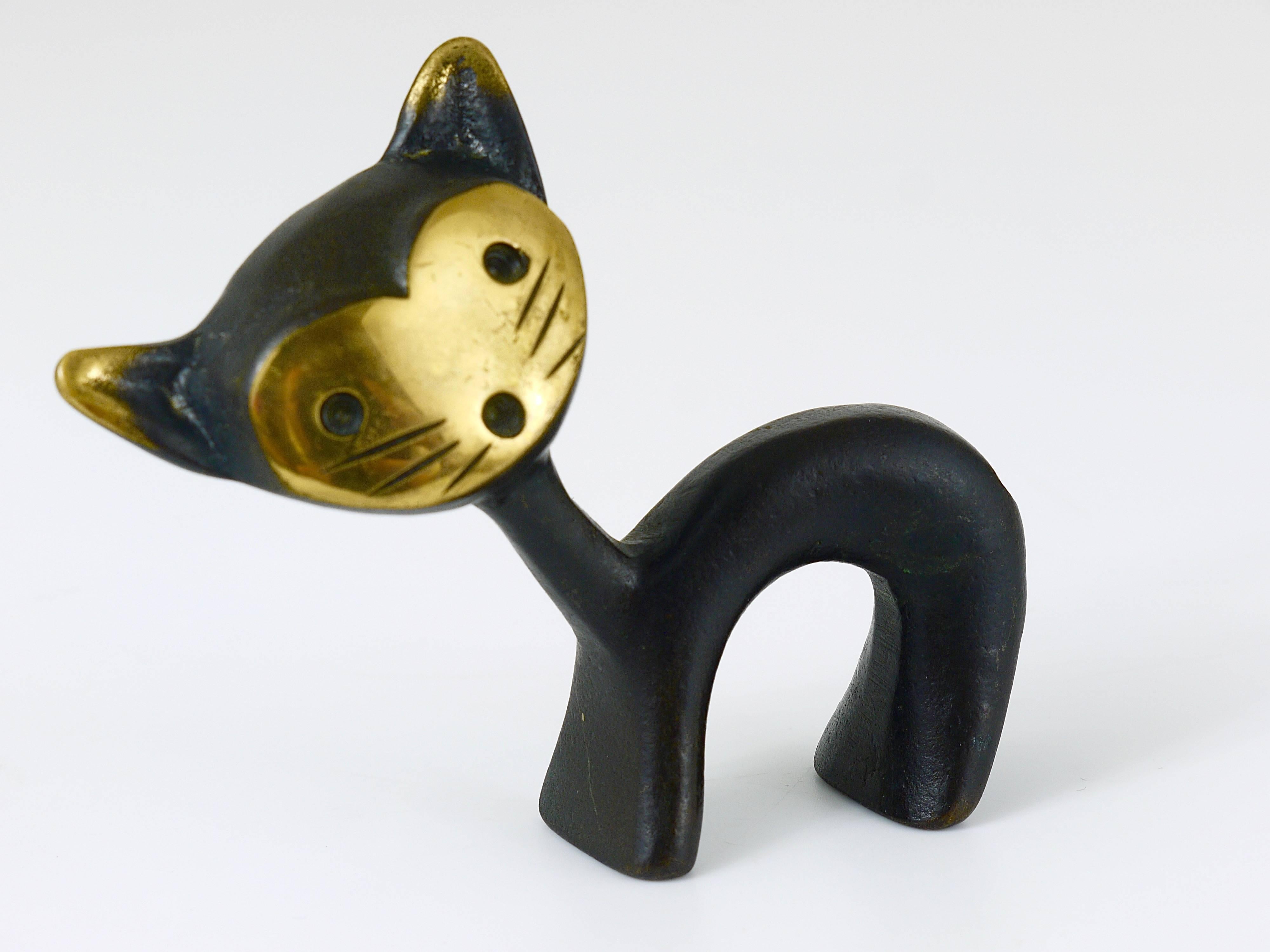 Mid-Century Modern Walter Bosse Cat Figurine Pen Holder, Hertha Baller, Austria, 1950s