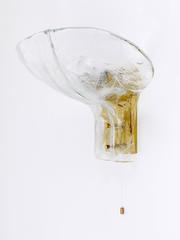 J.T. Kalmar Huge Brass & Melting Glass Petal Sconce, Mid-Century Austria, 1970s