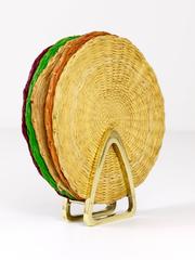 Werkstätte Hagenauer Brass Card Holder Coaster Stand, Mid-Century Austria, 1950s