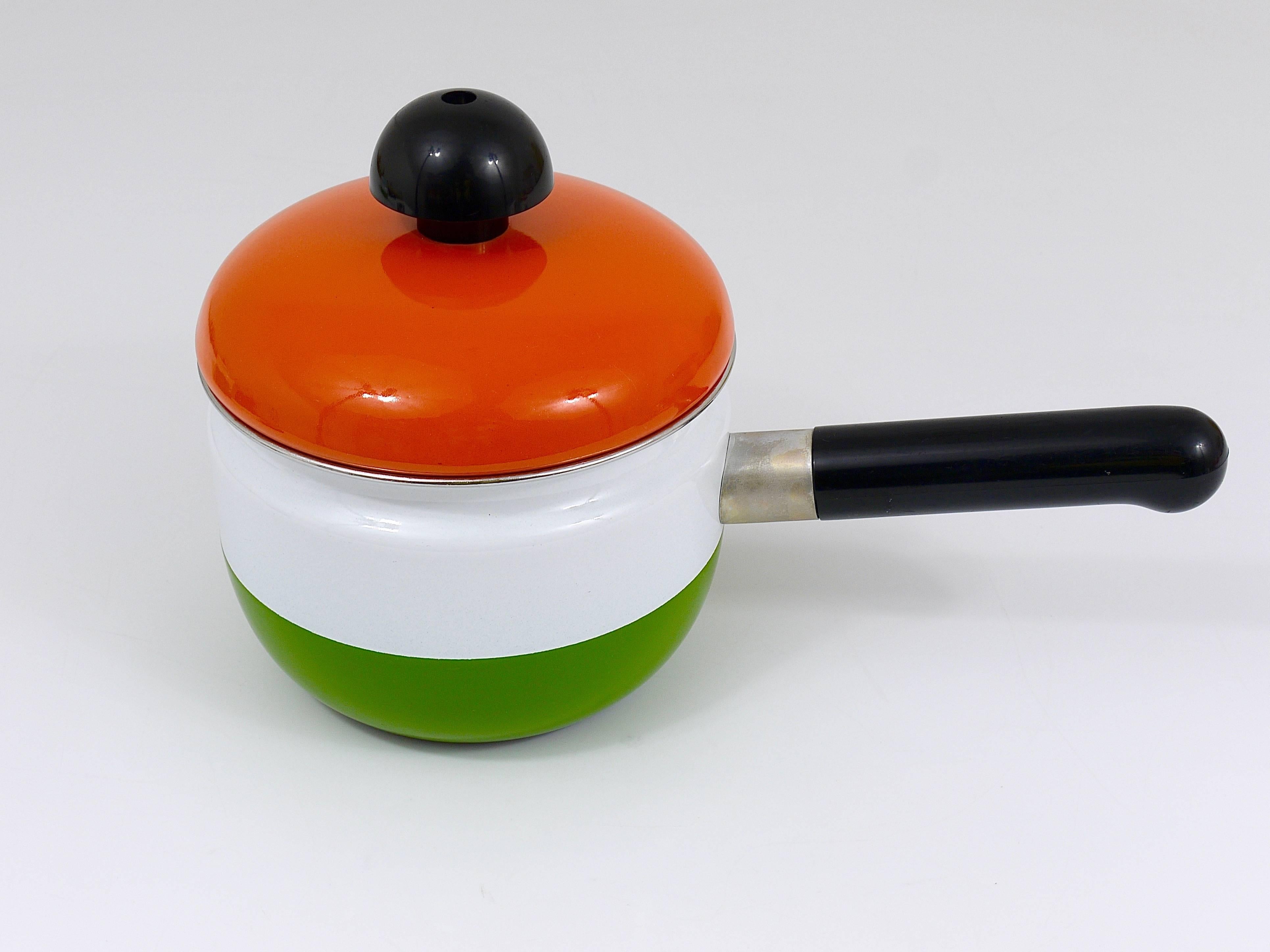 Cook with Carl Auböck Enameled Pot with Lid by Riess, Austria, 1970s 2