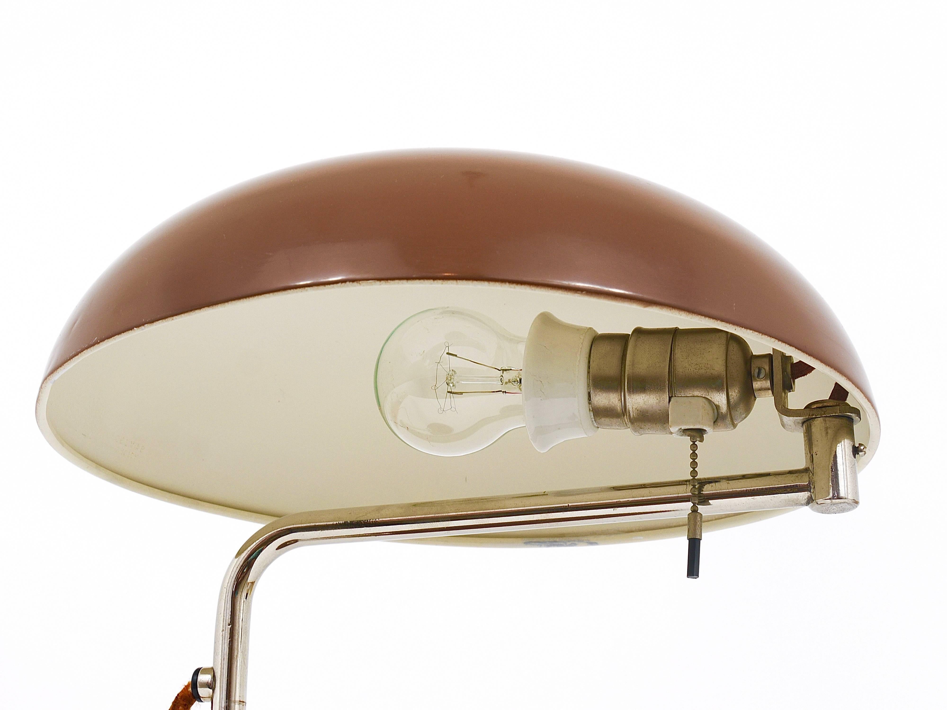 Brown BAG Turgi Bauhaus Desk Lamp by Alfred Muller, Switzerland, 1930s 2