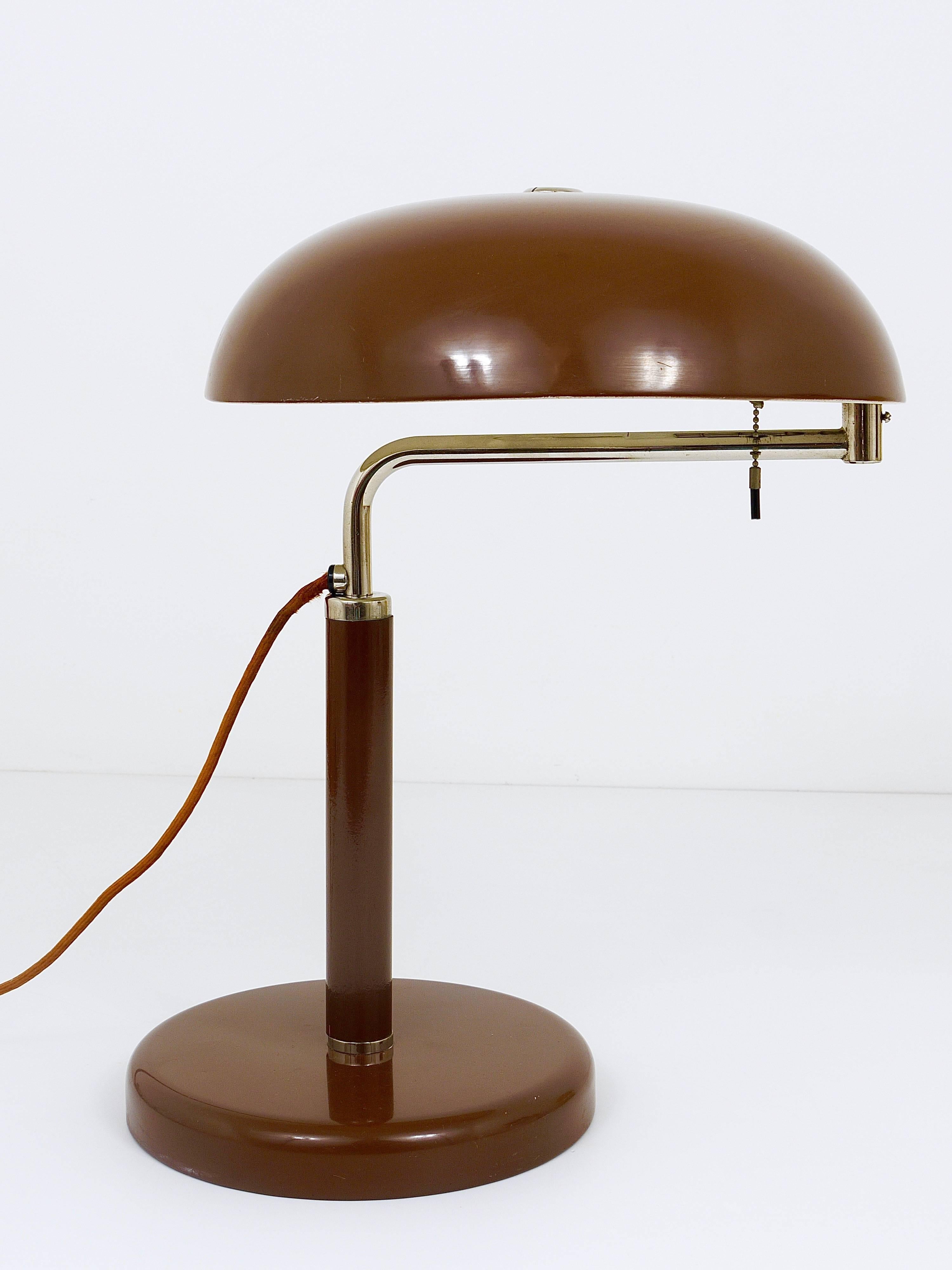 Lacquered Brown BAG Turgi Bauhaus Desk Lamp by Alfred Muller, Switzerland, 1930s