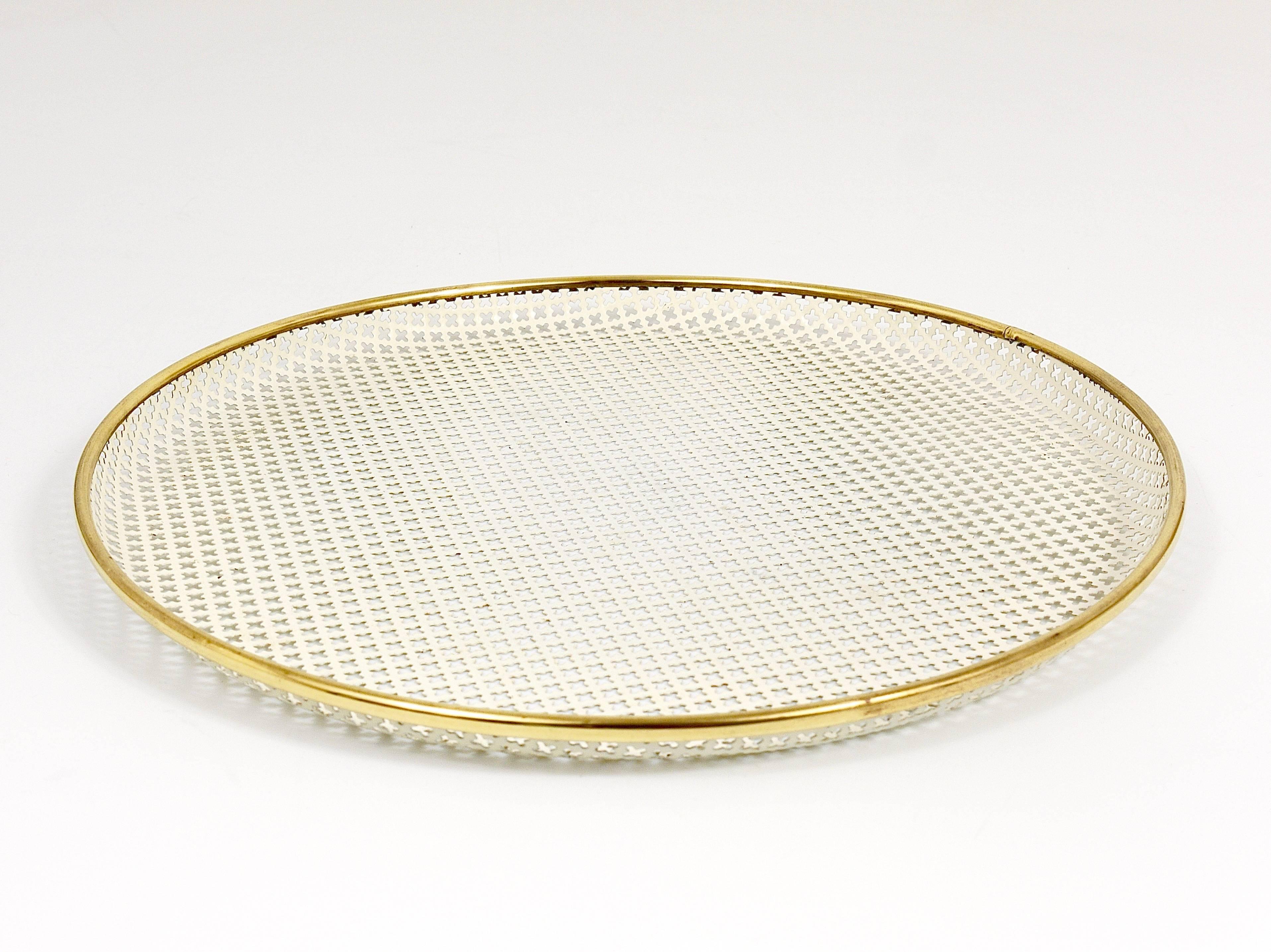 German Mid-Century Brass Serving Tray, Mathieu Mategot Style by Münchner Werkstätten