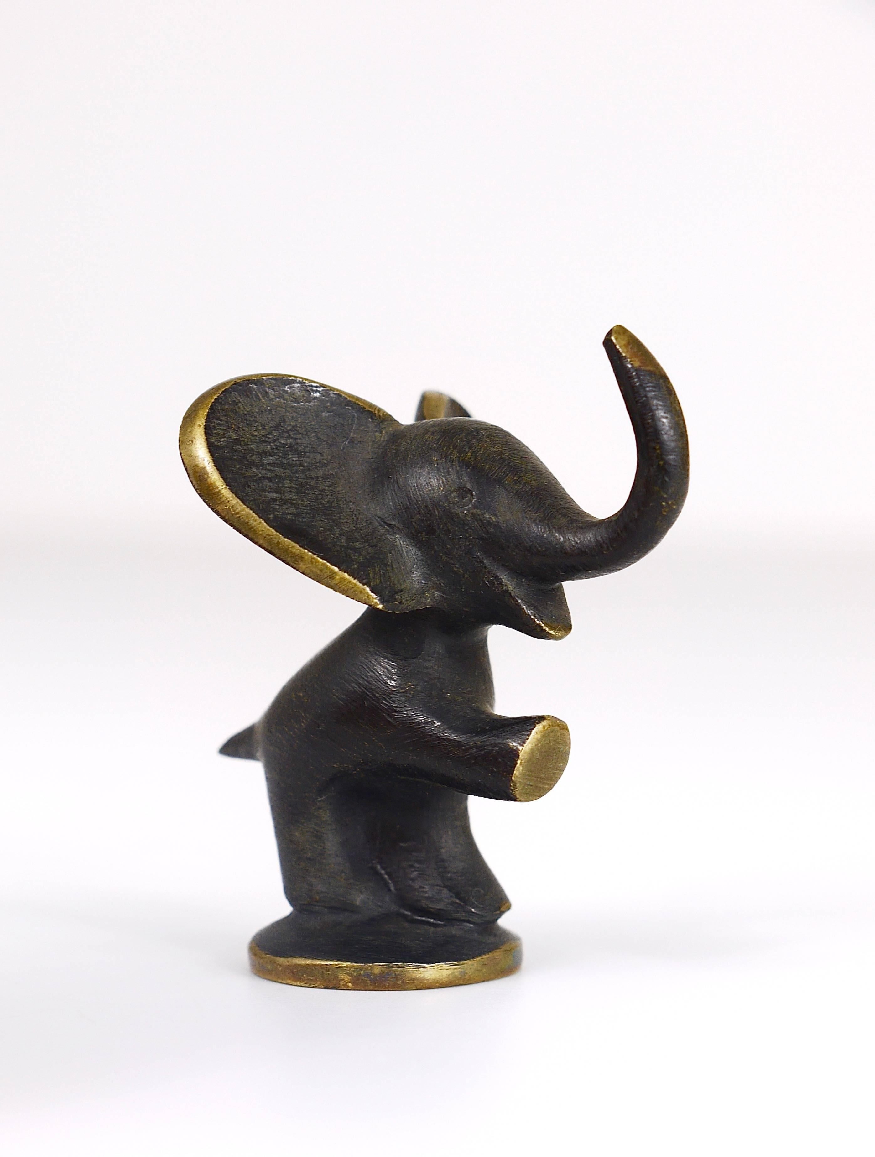 Brass Walter Bosse Elephant Figurine, Hertha Baller, Austria, 1950s