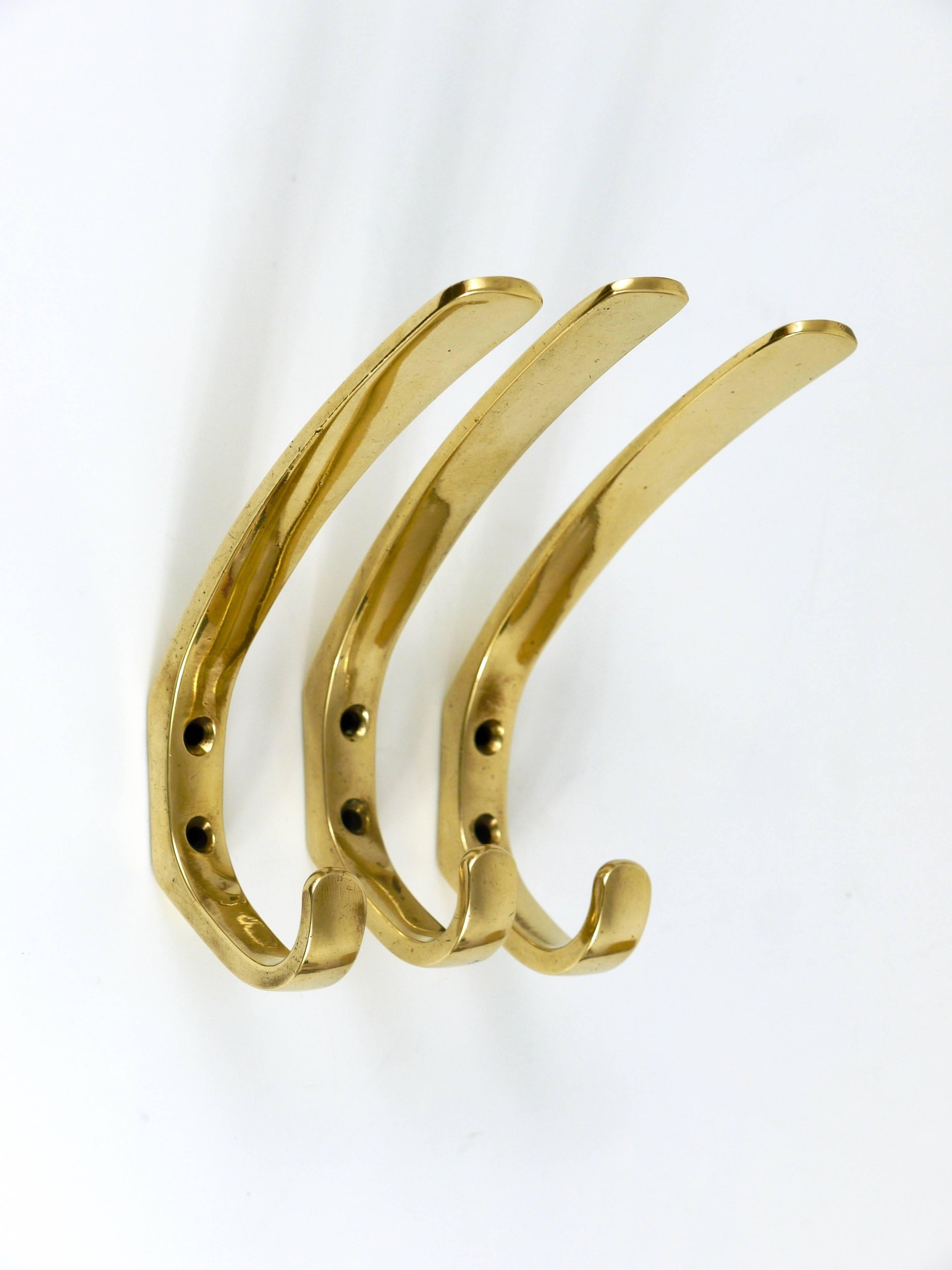 wall hooks brass set of 3