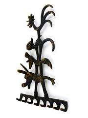 Walter Bosse Brass Key Hanger Donkey, Dog, Cat and Cock, Hertha Baller, Austria