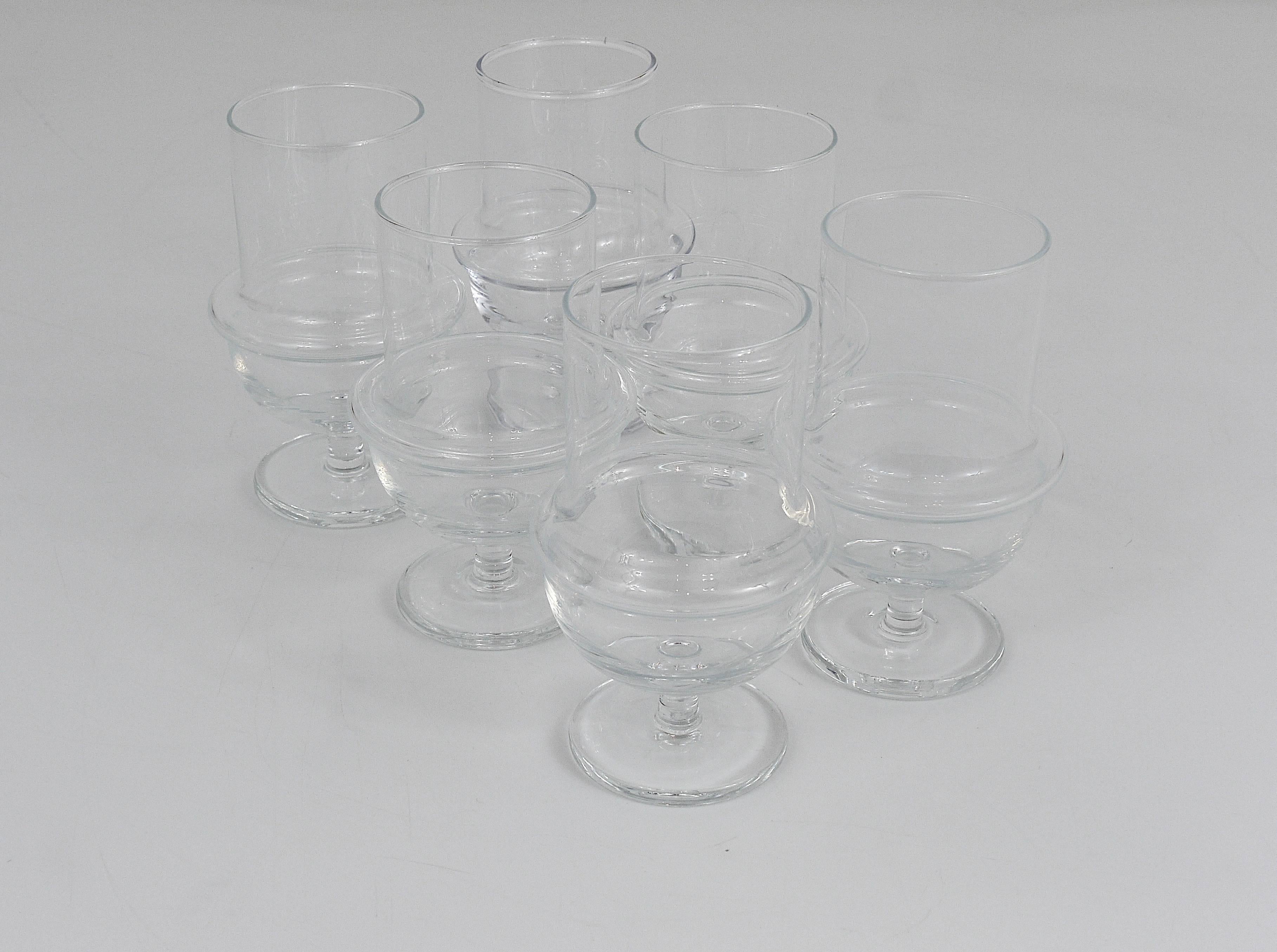 Mid-Century Modern Six Carl Aubock Mid-Century Wine Glasses by Ostovics Culinar, Austria, 1970s