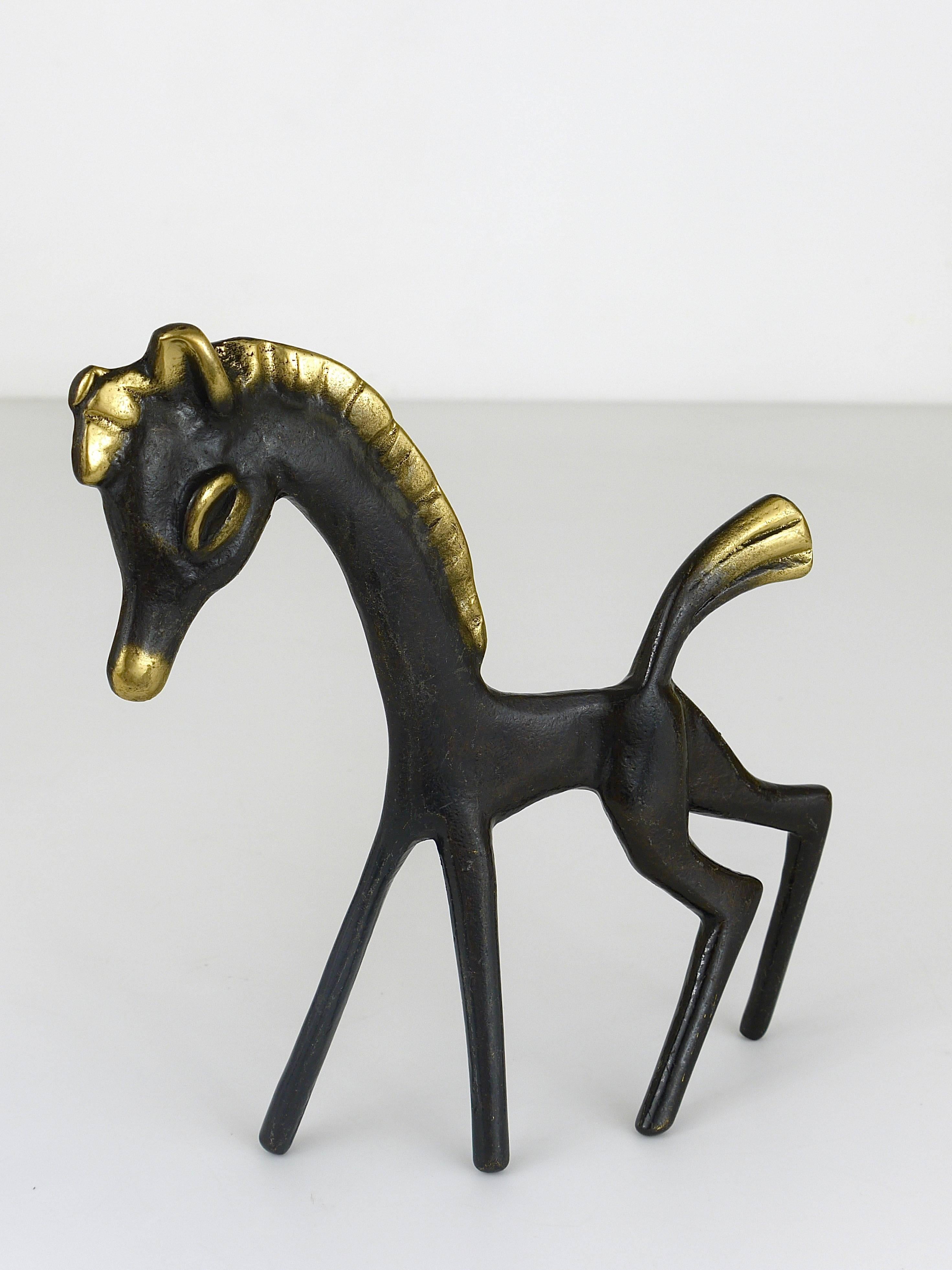 Walter Bosse Big Brass Foal Horse Figurine, Hertha Baller, Austria, 1950s In Excellent Condition In Vienna, AT