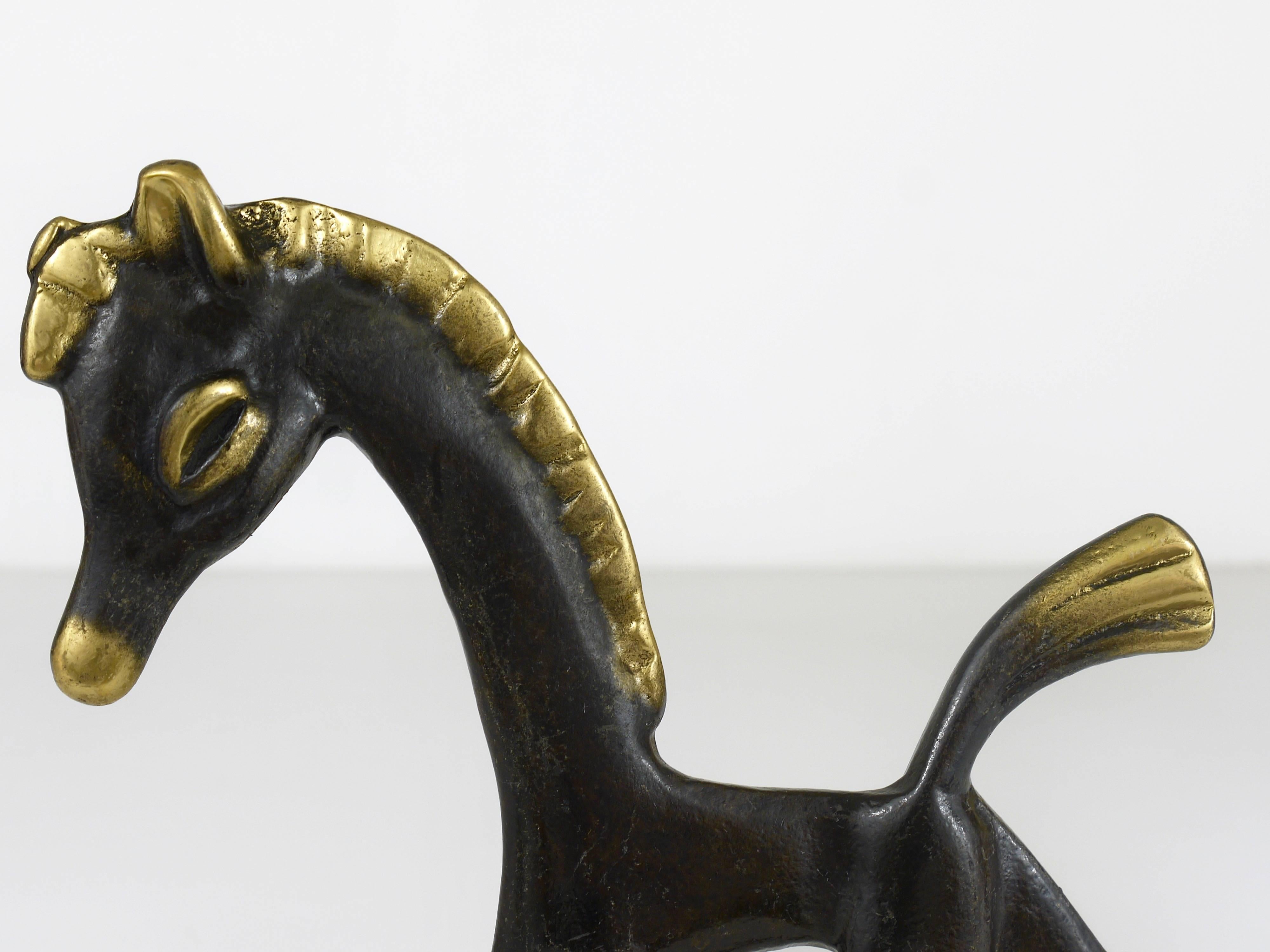 20th Century Walter Bosse Big Brass Foal Horse Figurine, Hertha Baller, Austria, 1950s