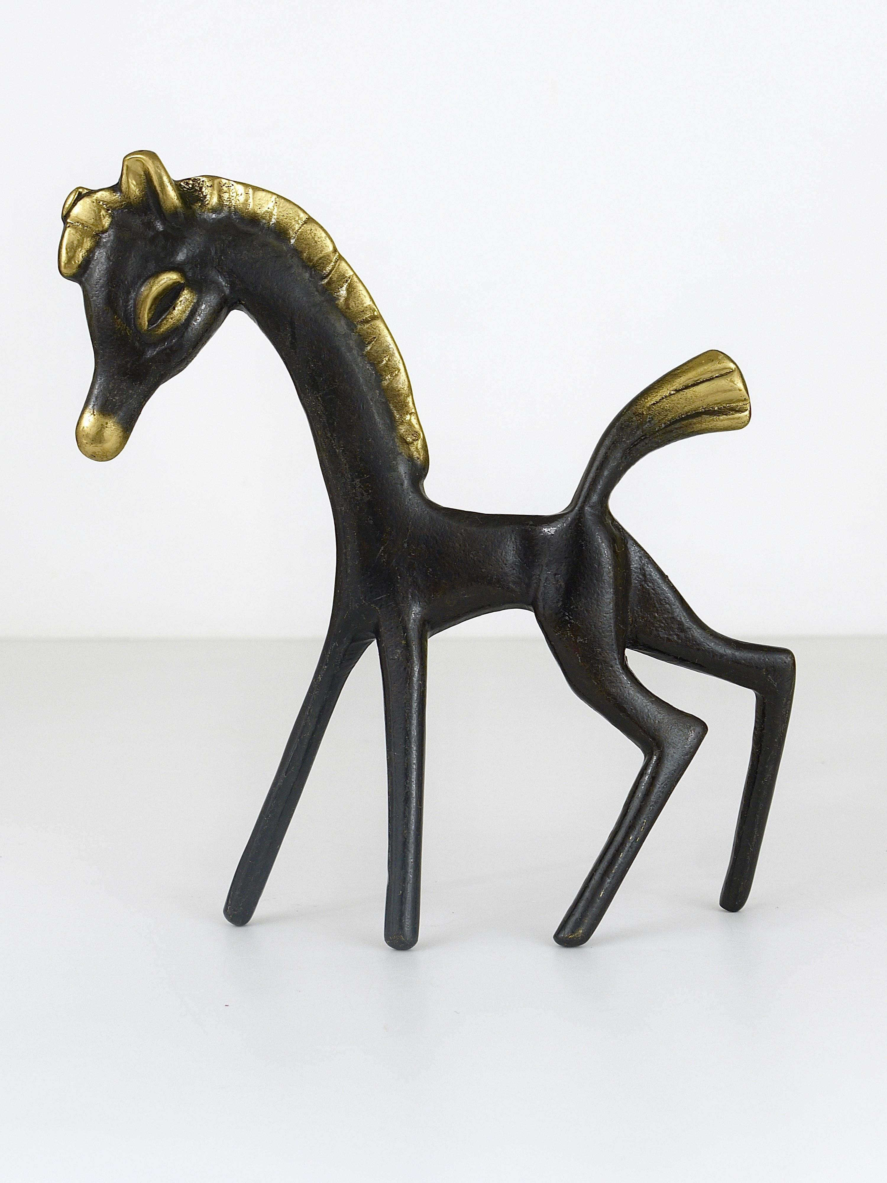 Walter Bosse Big Brass Foal Horse Figurine, Hertha Baller, Austria, 1950s 1