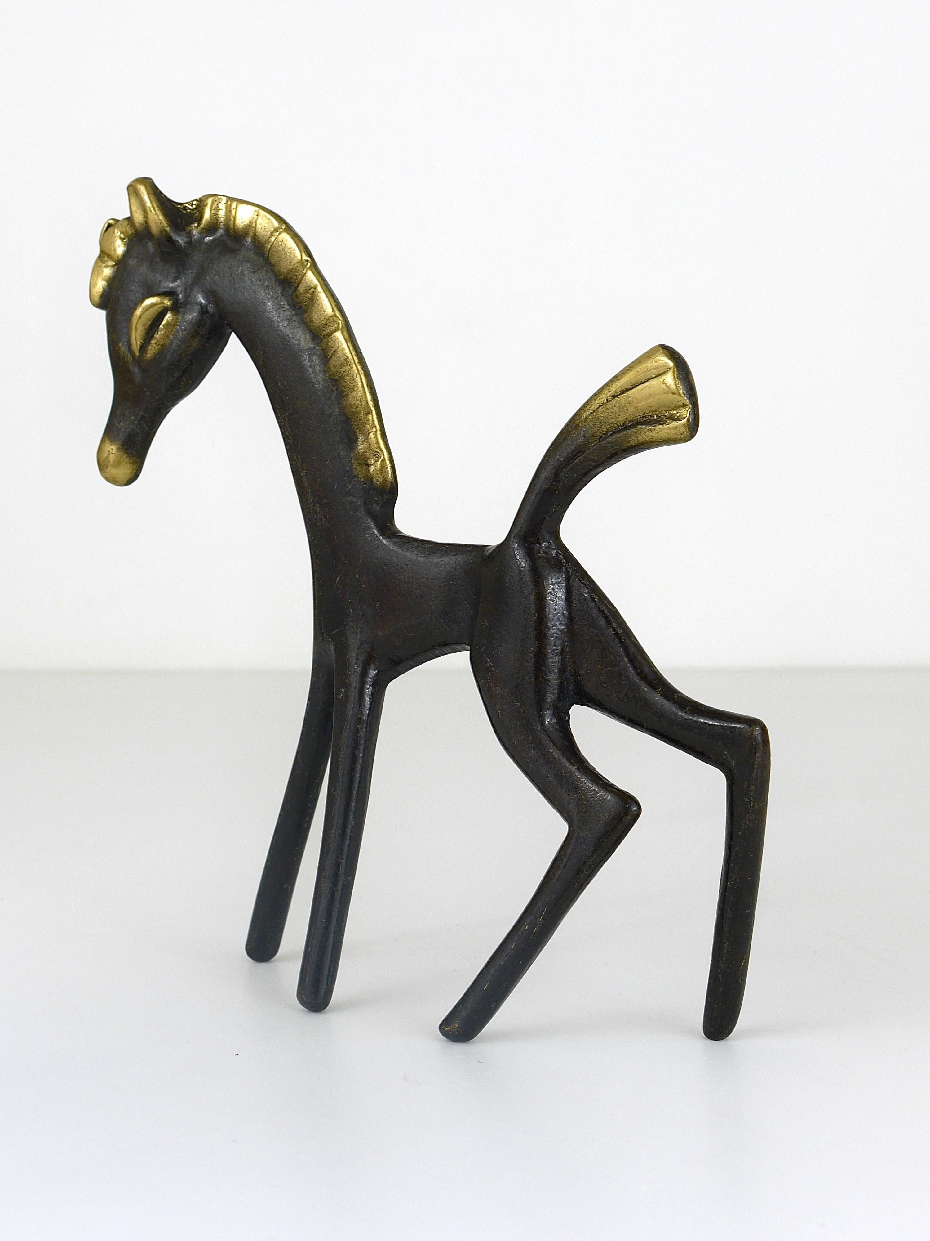 Walter Bosse Big Brass Foal Horse Figurine, Hertha Baller, Austria, 1950s 4
