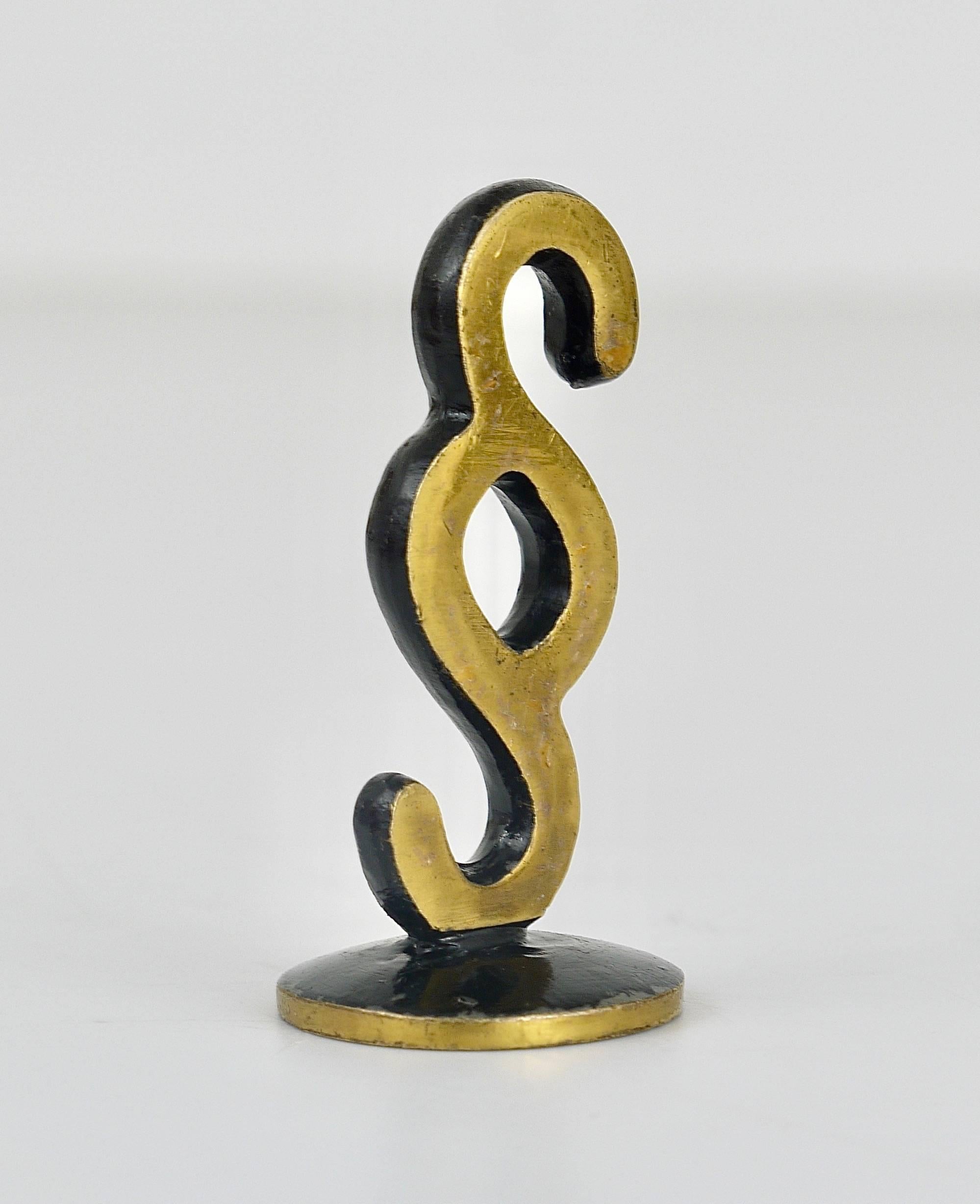 Mid-Century Modern Walter Bosse Paragraph Lawyer Brass Sculpture, Herta Baller, Austria, 1950s For Sale