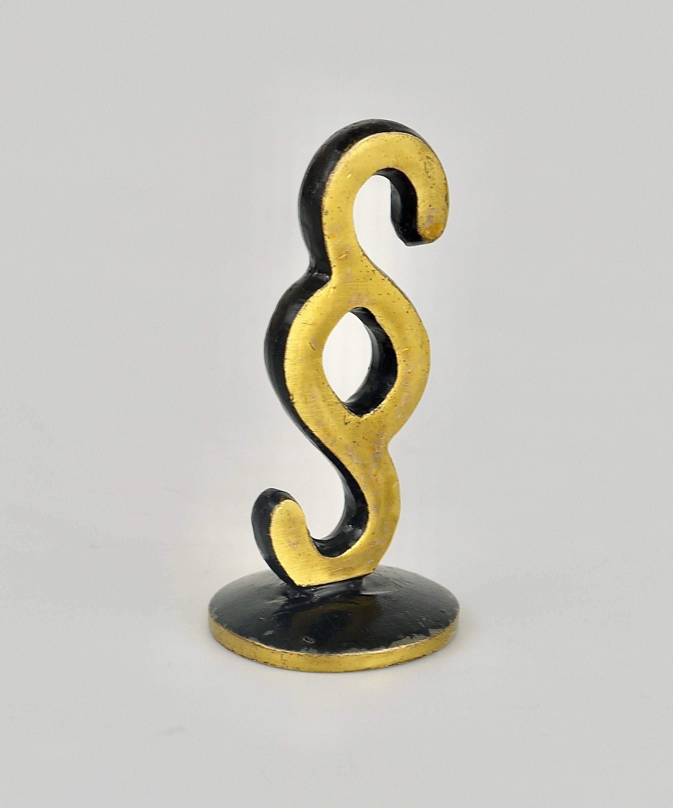 Walter Bosse Paragraph Lawyer Brass Sculpture, Herta Baller, Austria, 1950s In Good Condition For Sale In Vienna, AT