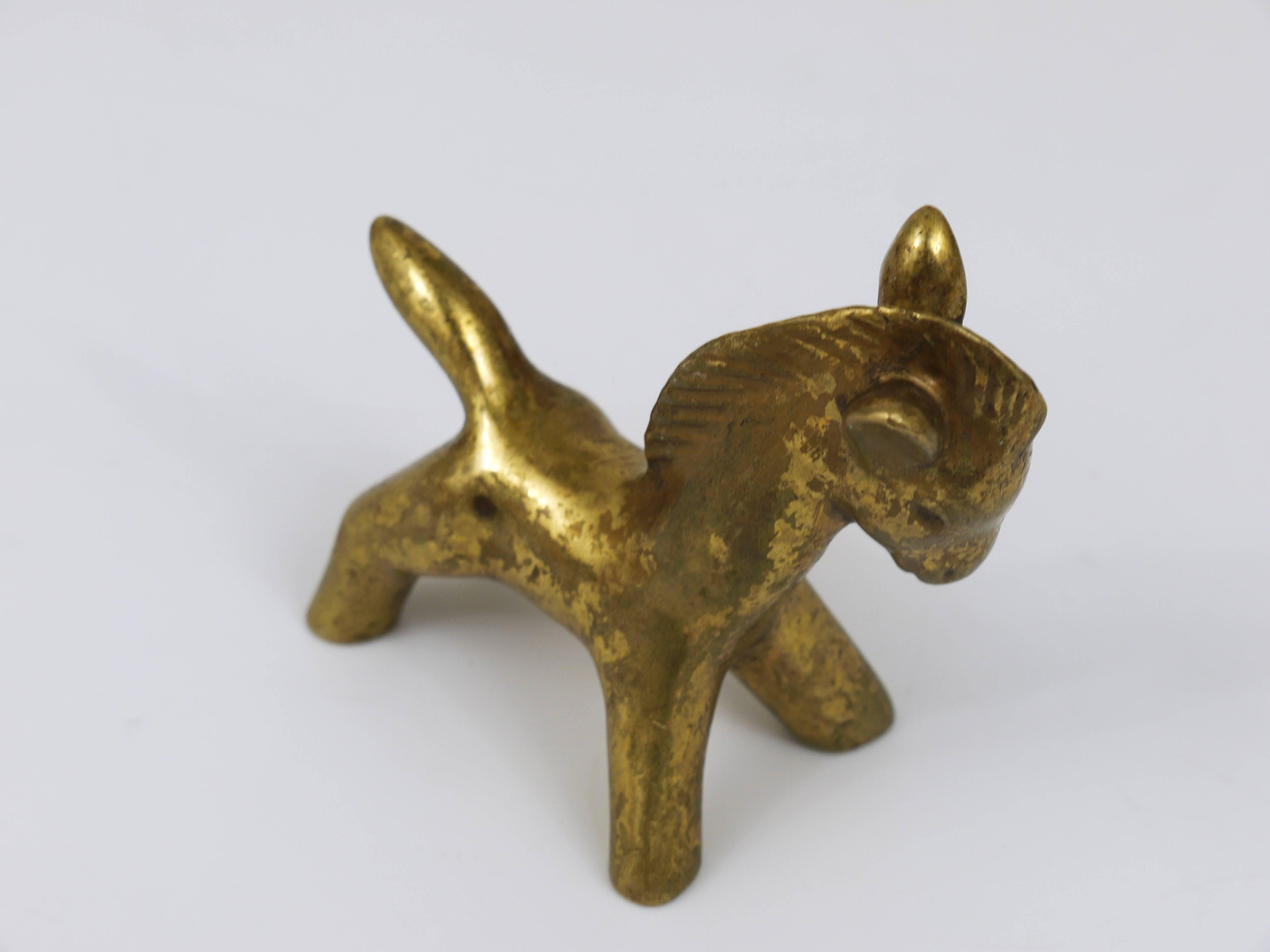 Walter Bosse Mid-Century Horse Brass Figurine, Hertha Baller, Austria, 1950s 2