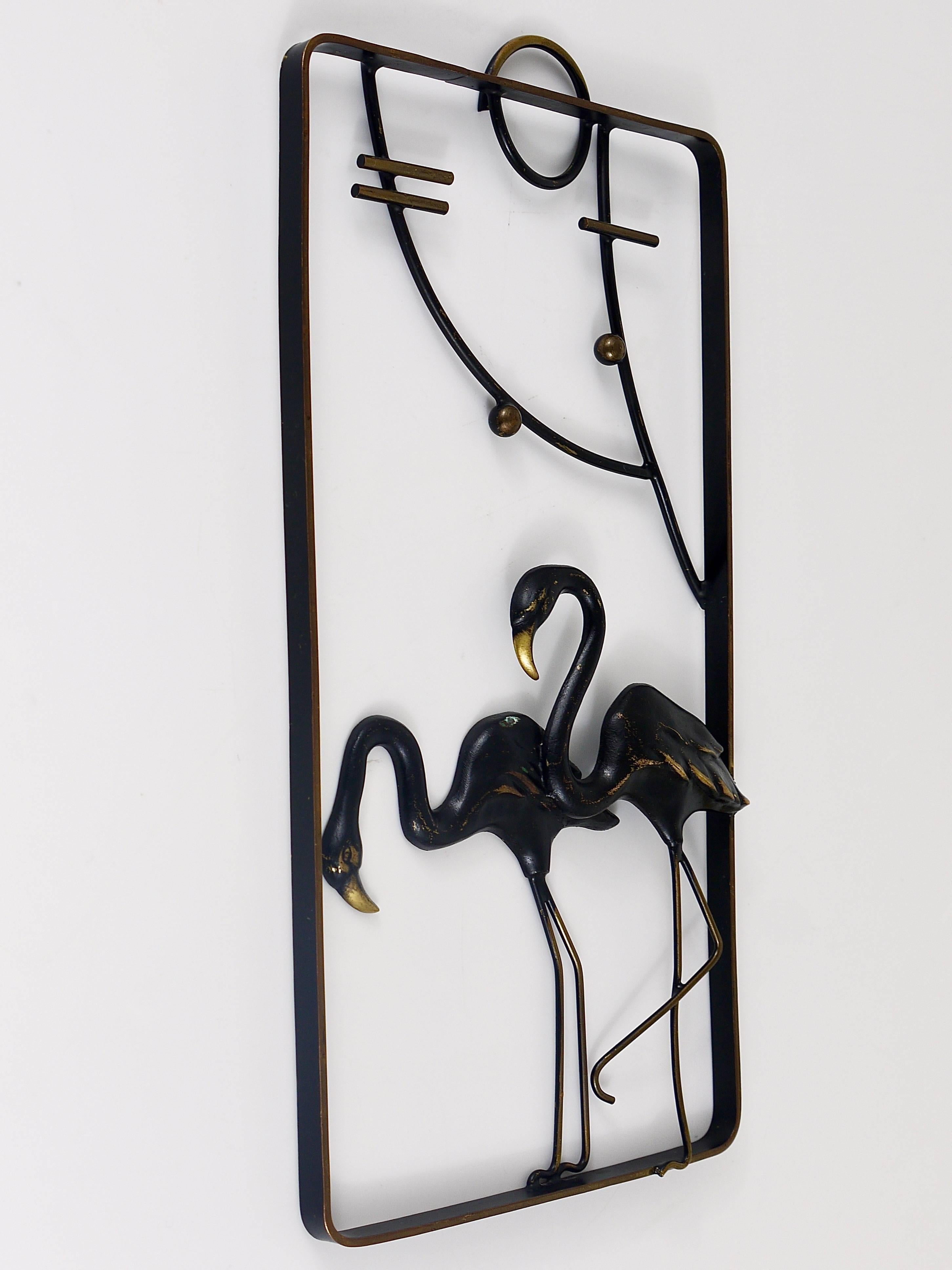 Austrian Walter Bosse Flamingo Mural Brass Sculptures, Hertha Baller, Austria, 1950s