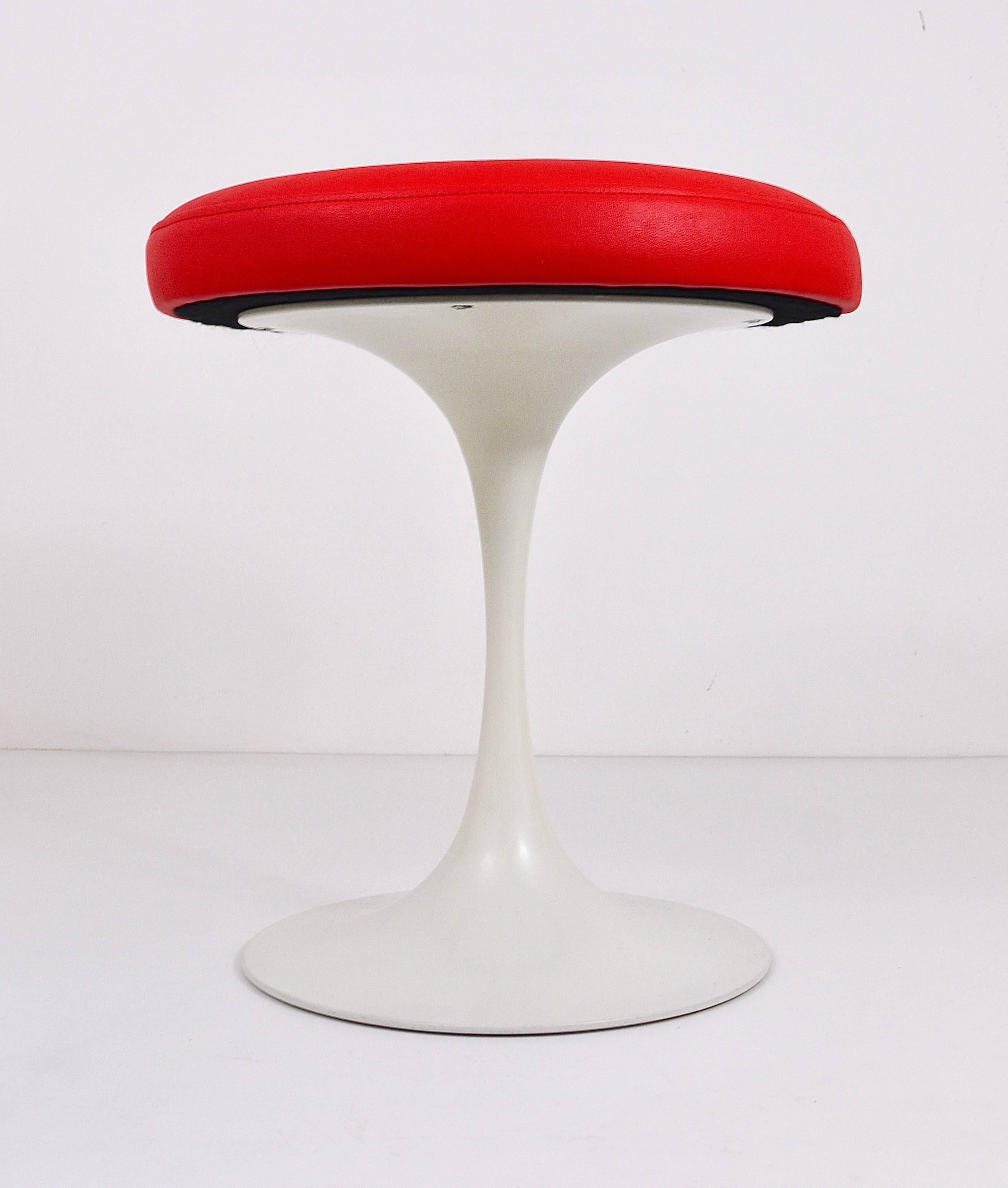 red and white stool