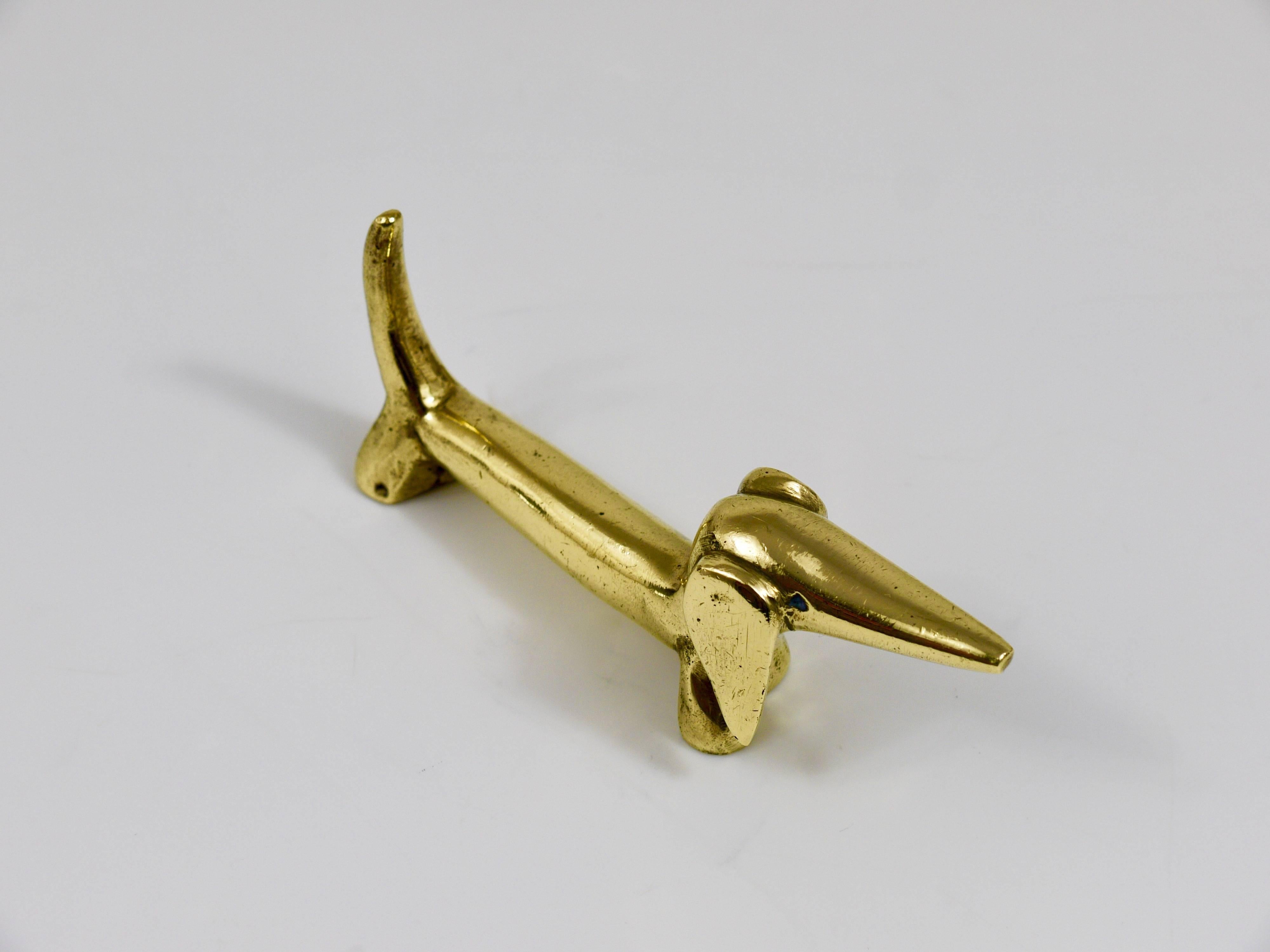 Walter Bosse Wiener Dog Mid-Century Brass Figurine, Hertha Baller, Austria 1950s 4
