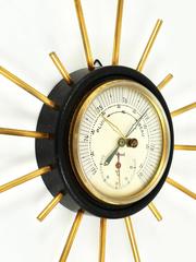 Mid-Century Sputnik Weather Station, Barometer, Thermometer, Maxant France, 1950