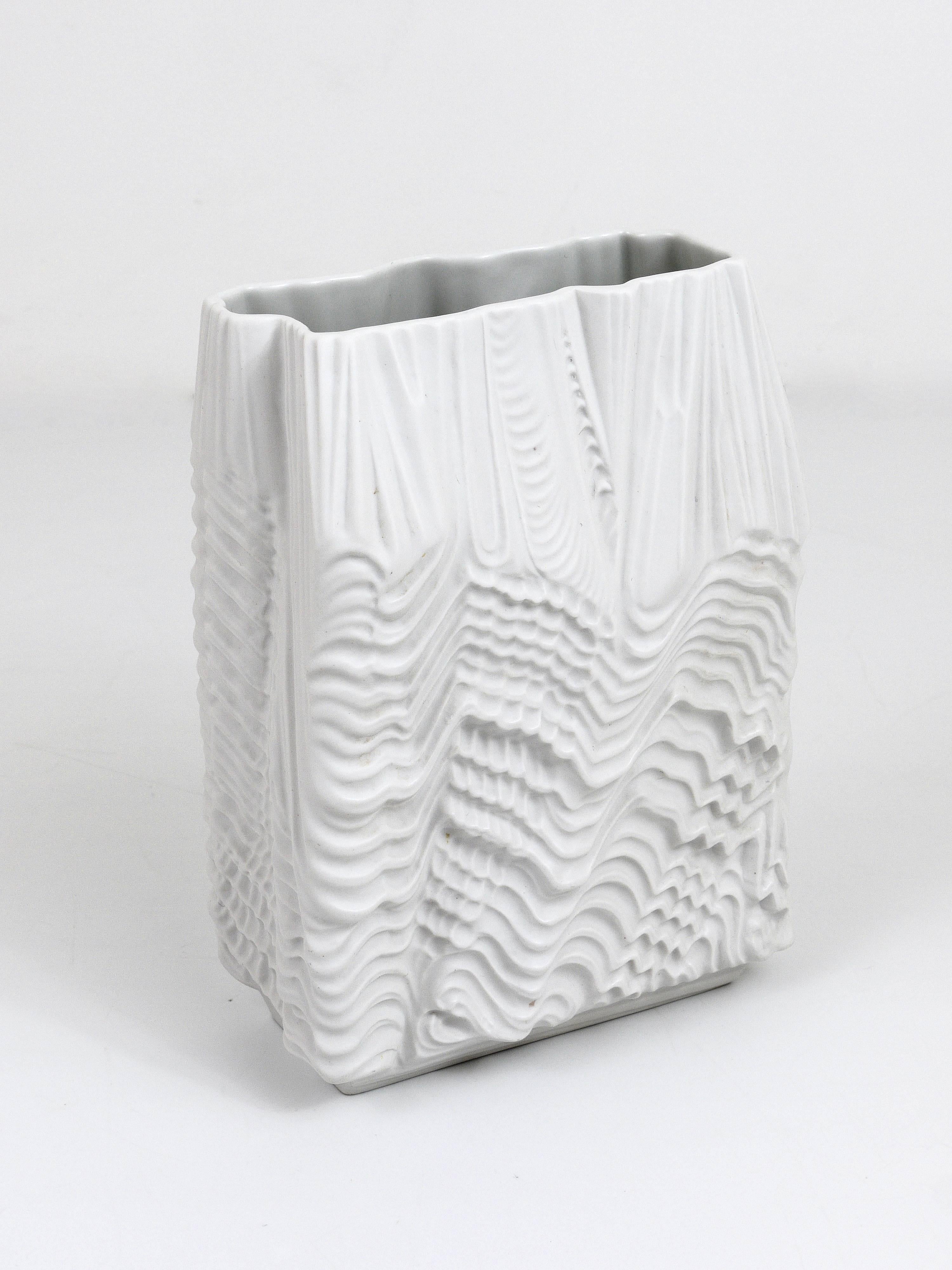 Large Martin Freyer White Porcelain Vase, Rosenthal Studio Linie, Germany, 1960 1