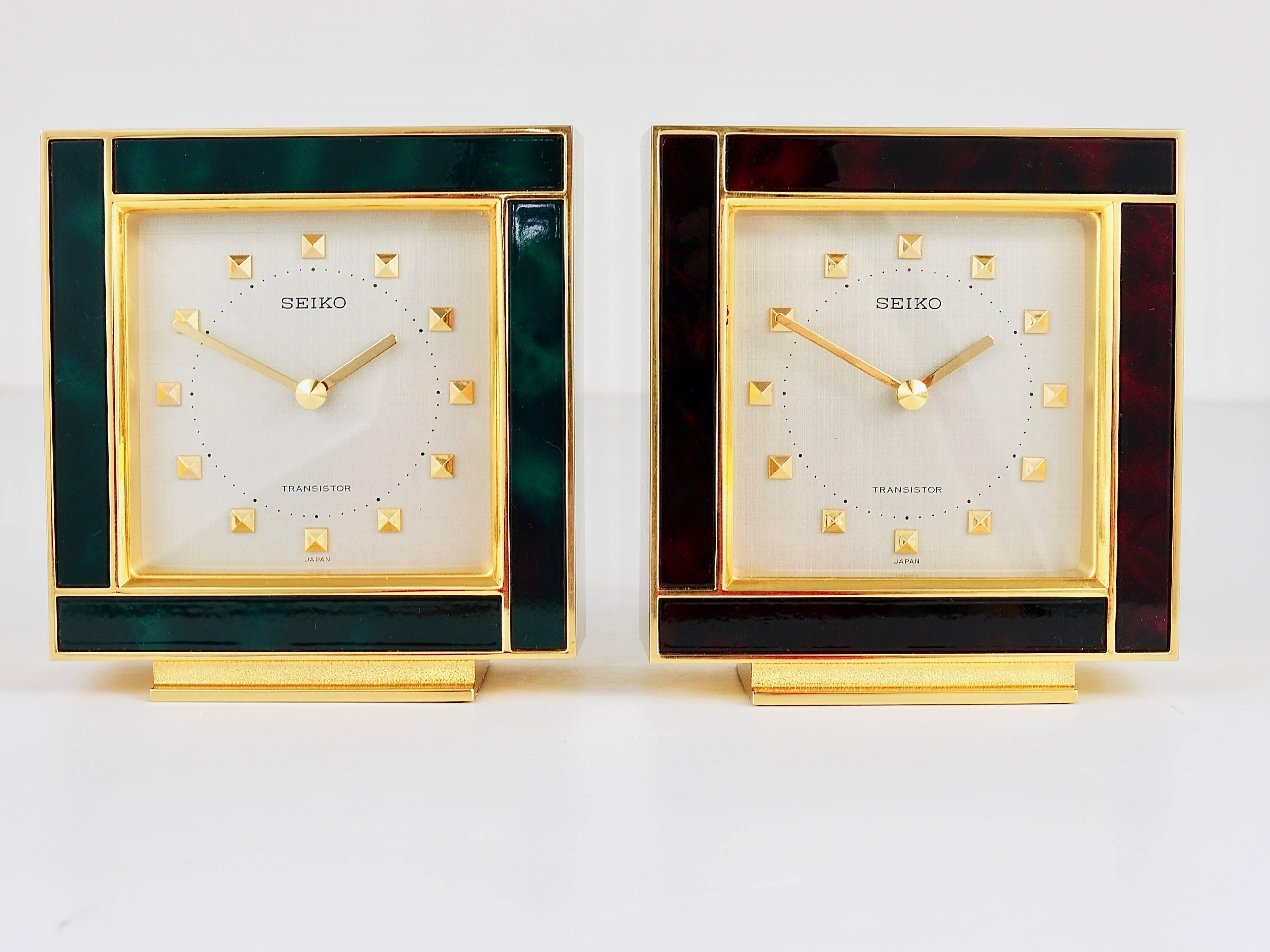gold table clocks