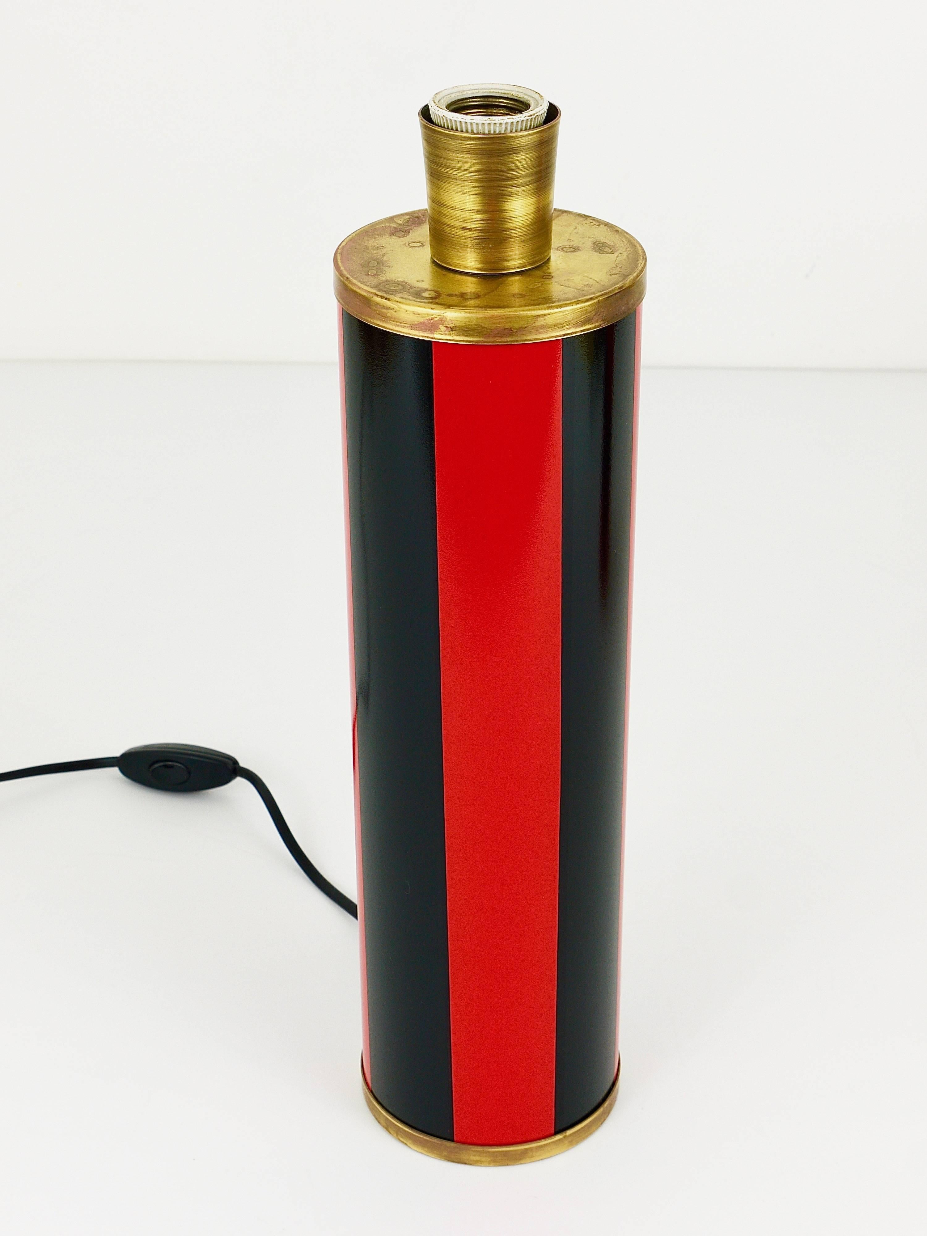 20th Century Red and Black Piero Fornasetti Mid-Century Table Lamp, Italy, 1950s