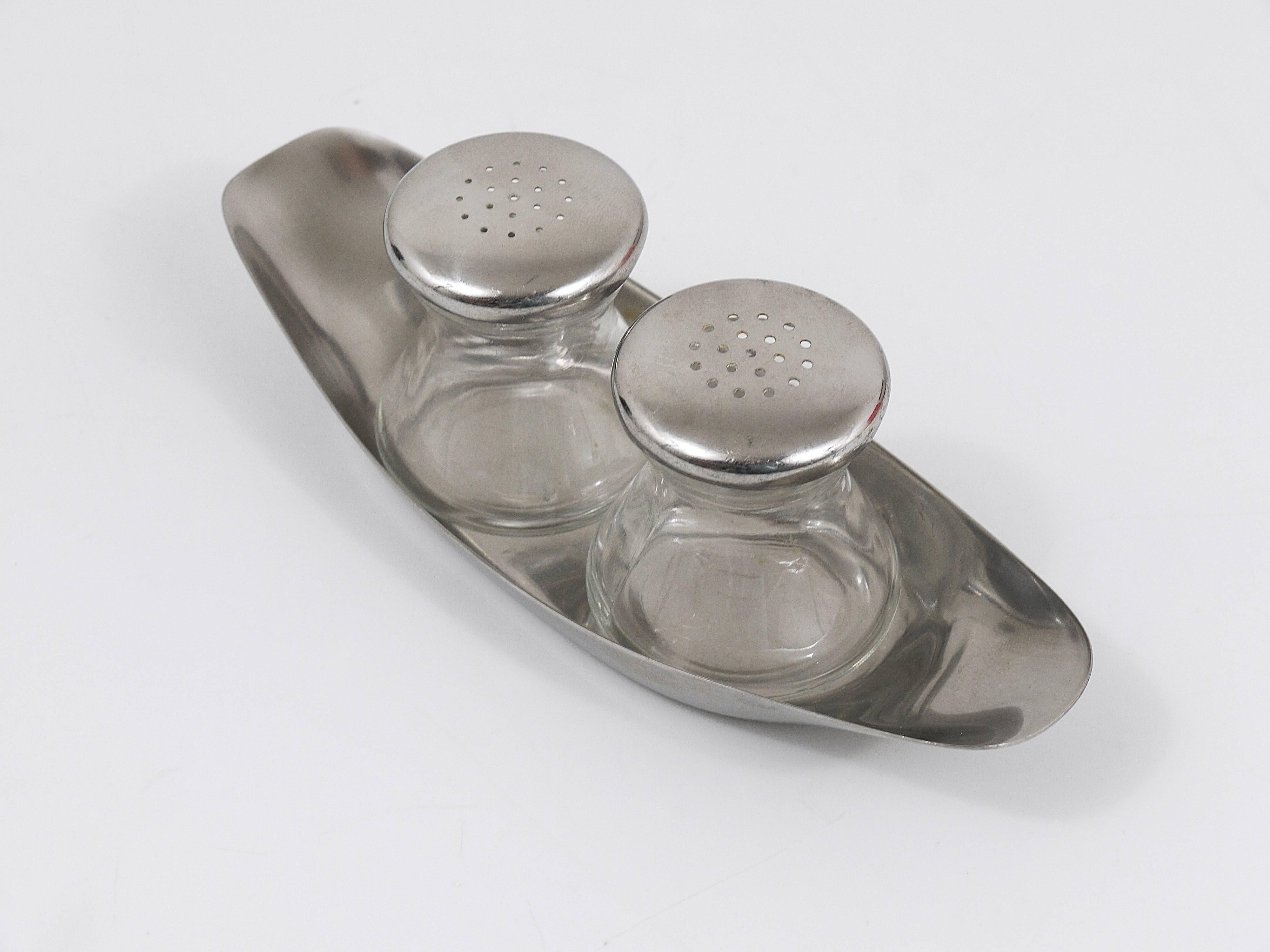 Mid-Century Modern Wilhelm Wagenfeld Mid-Century Salt and Pepper Shakers by WMF, Germany, 1950s