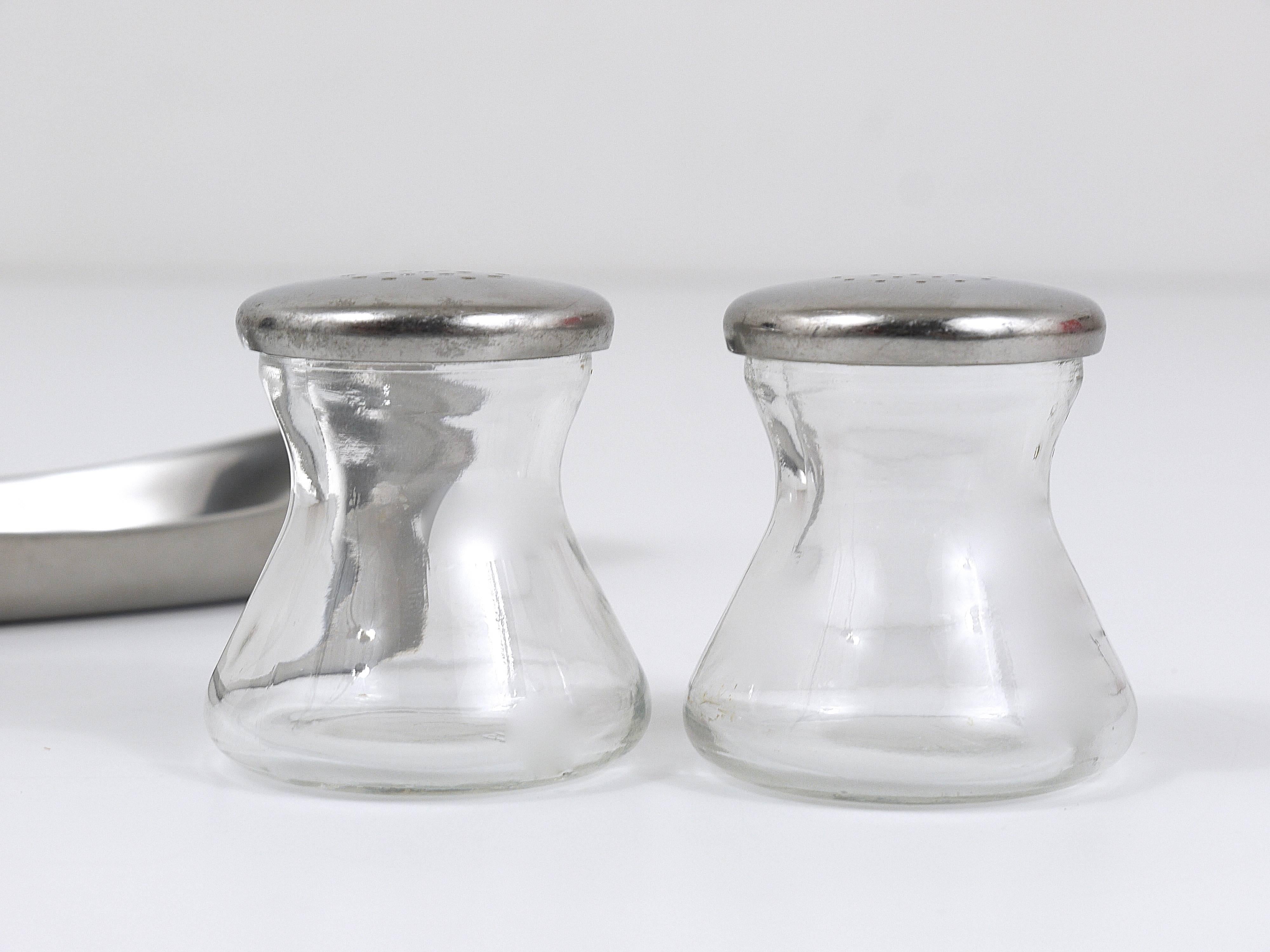 Austrian Wilhelm Wagenfeld Mid-Century Salt and Pepper Shakers by WMF, Germany, 1950s