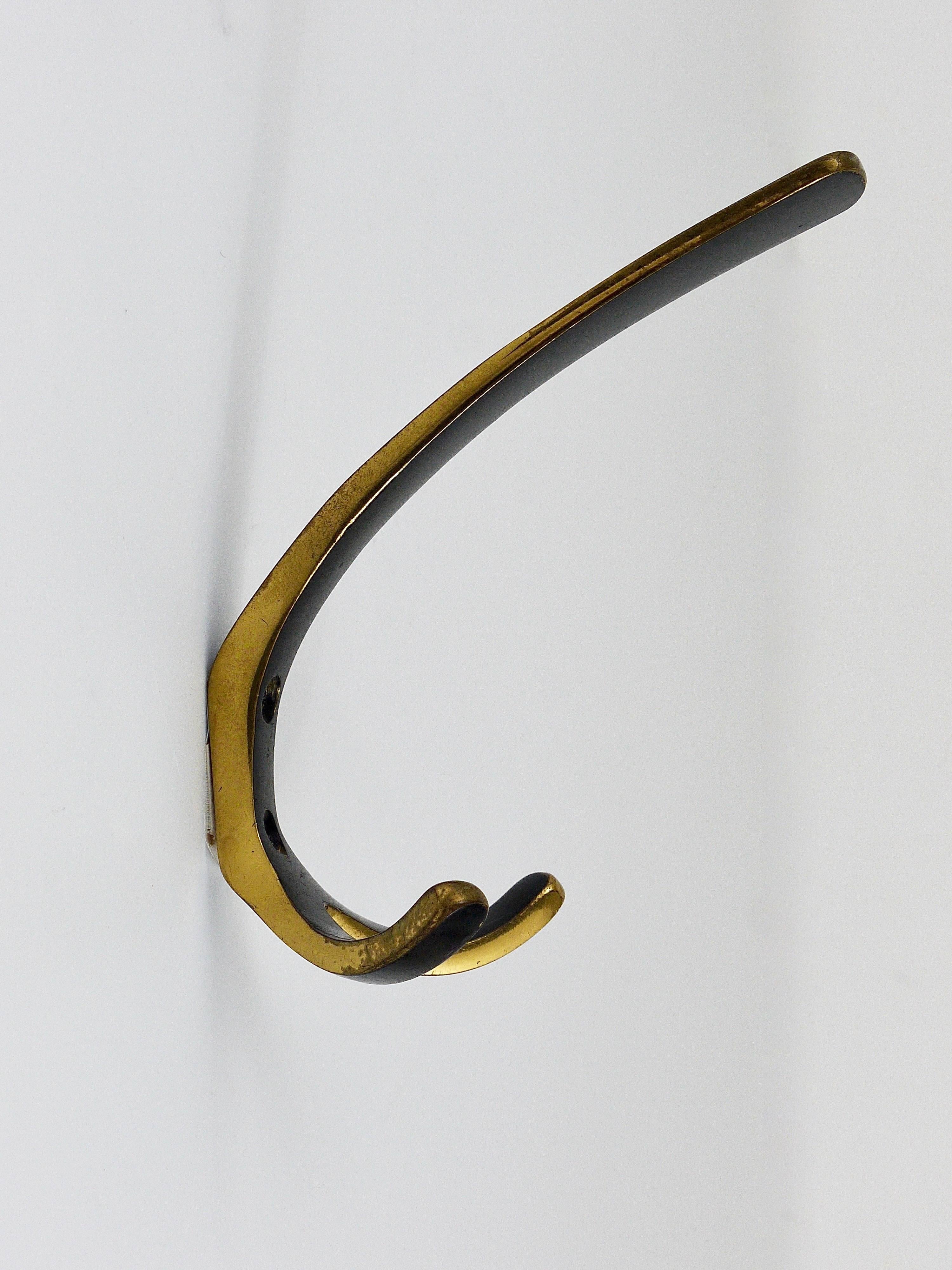 20th Century Up to Four Mid-Century Brass Wall Hooks by Hertha Baller, Austria, 1950s