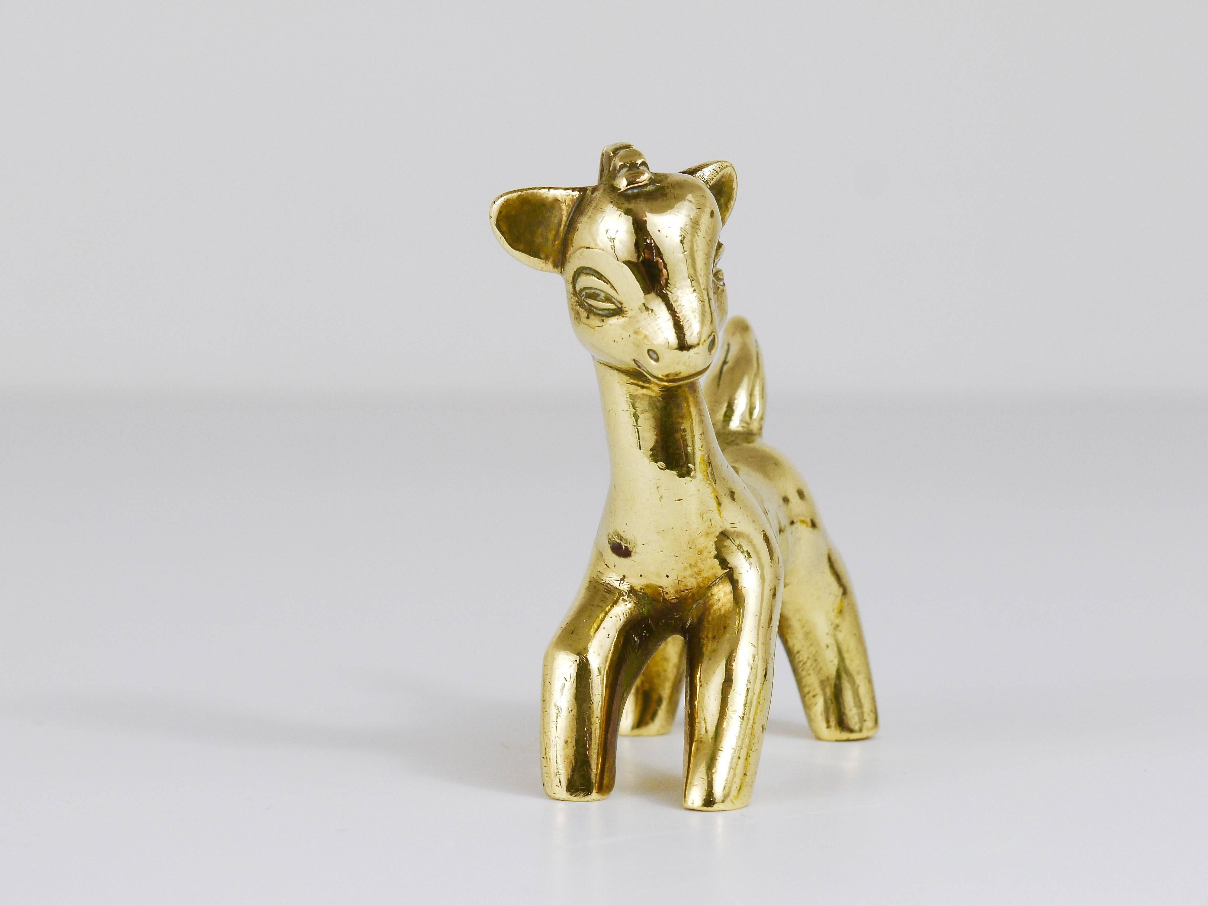 Mid-Century Modern Walter Bosse Figurine en laiton en forme de cheval du milieu du siècle, Hertha Baller, Autriche, années 1950 en vente