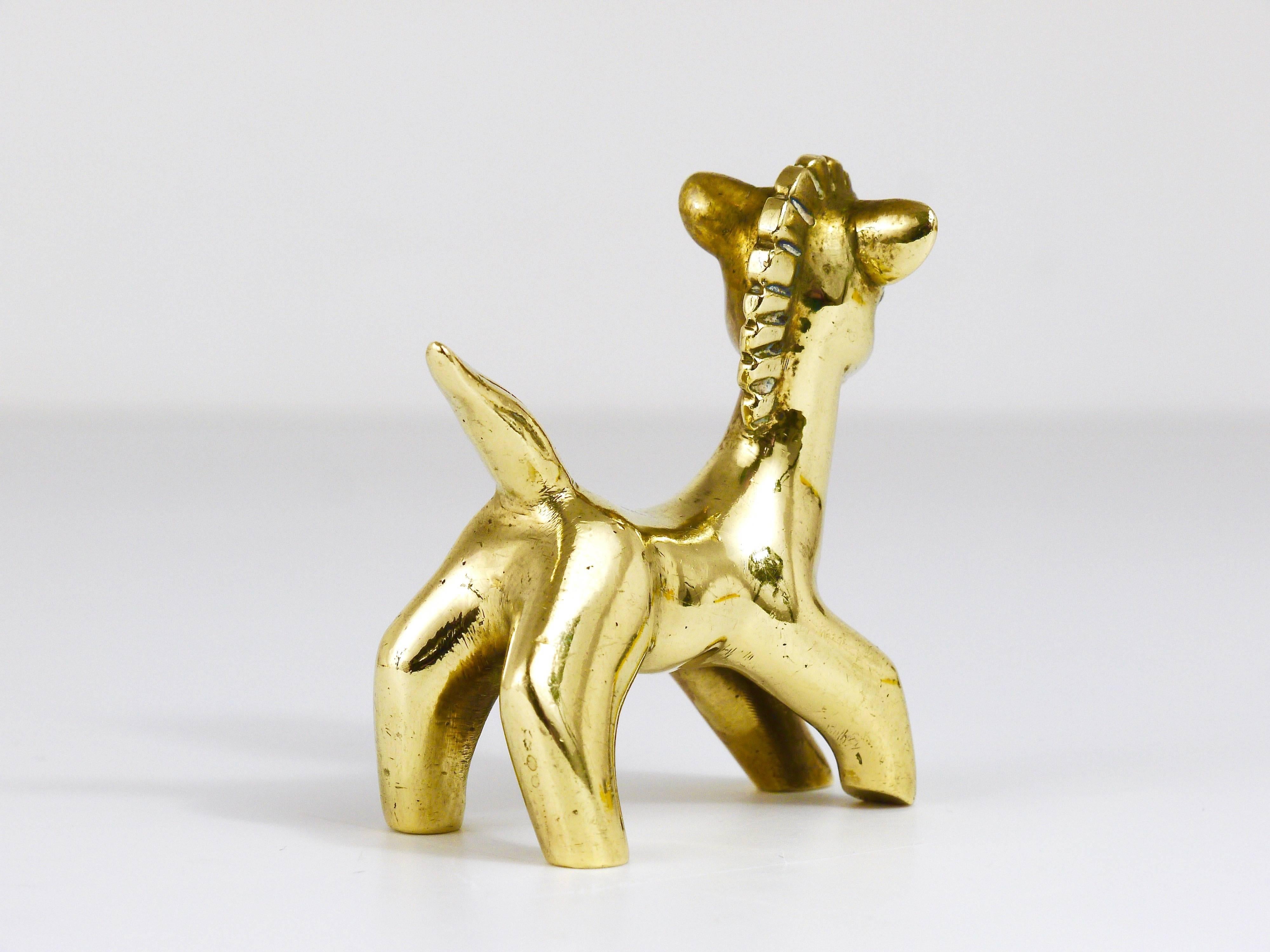 Austrian Walter Bosse Mid-Century Horse Brass Figurine, Hertha Baller, Austria, 1950s For Sale