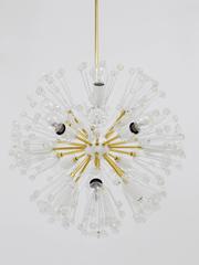 Emil Stejnar Blowball Sputnik Brass Chandelier by Rupert Nikoll, Austria, 1950s