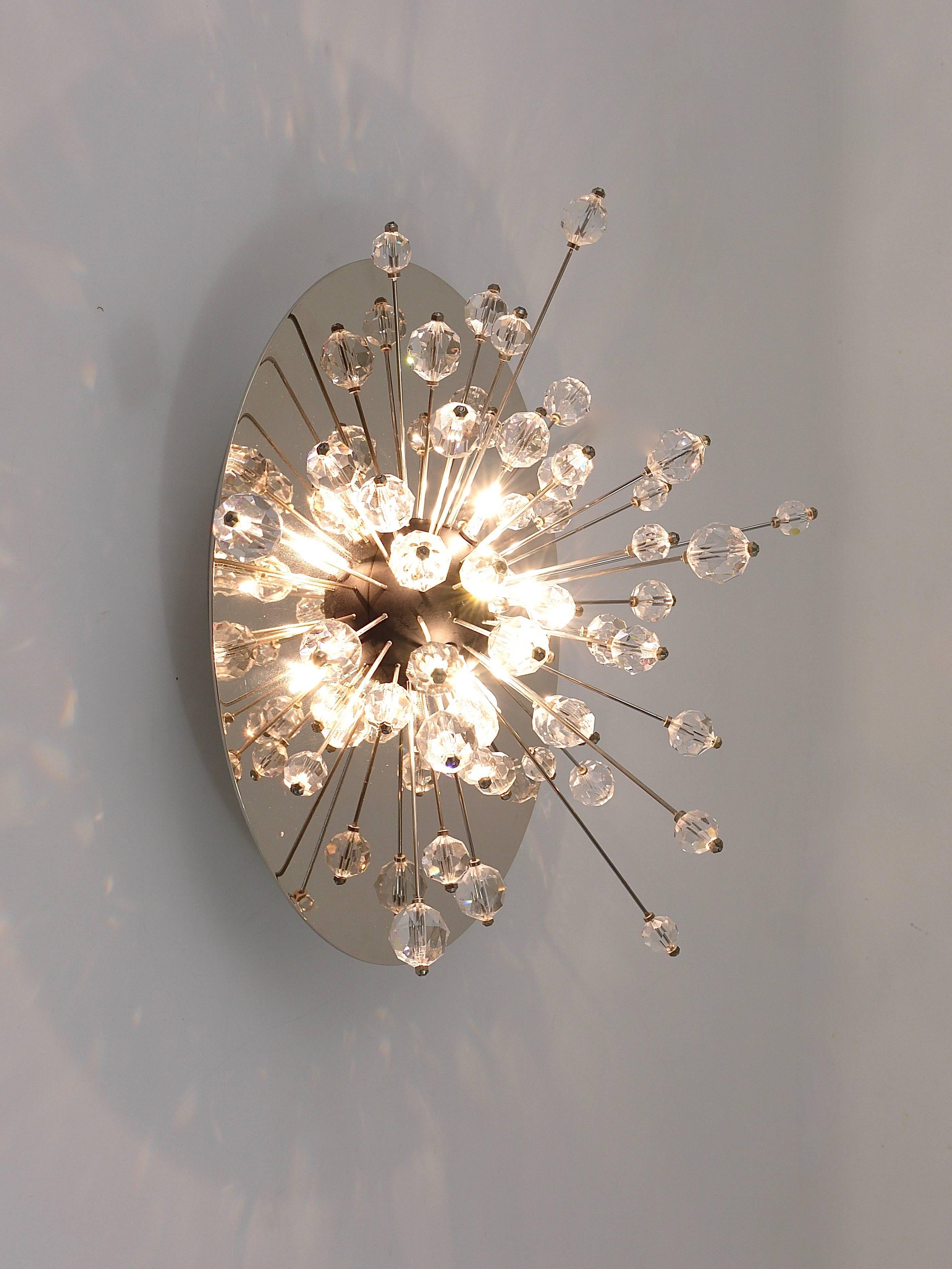 20th Century Two Lobmeyr Metropolitan Opera Sputnik Met Crystal Scones Flush Mounts For Sale