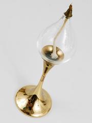 Freddie Andersen Mid-Century Oil Lamp Brass Candleholder, Denmark, 1970s