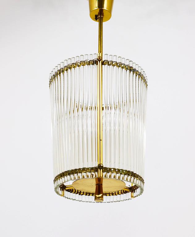 Petite Mid Century Brass And Glass Rod Drum Chandelier Italy 1950s Mid Century Modern Petite Brass And Glass Rod Drum Chandelier Italy