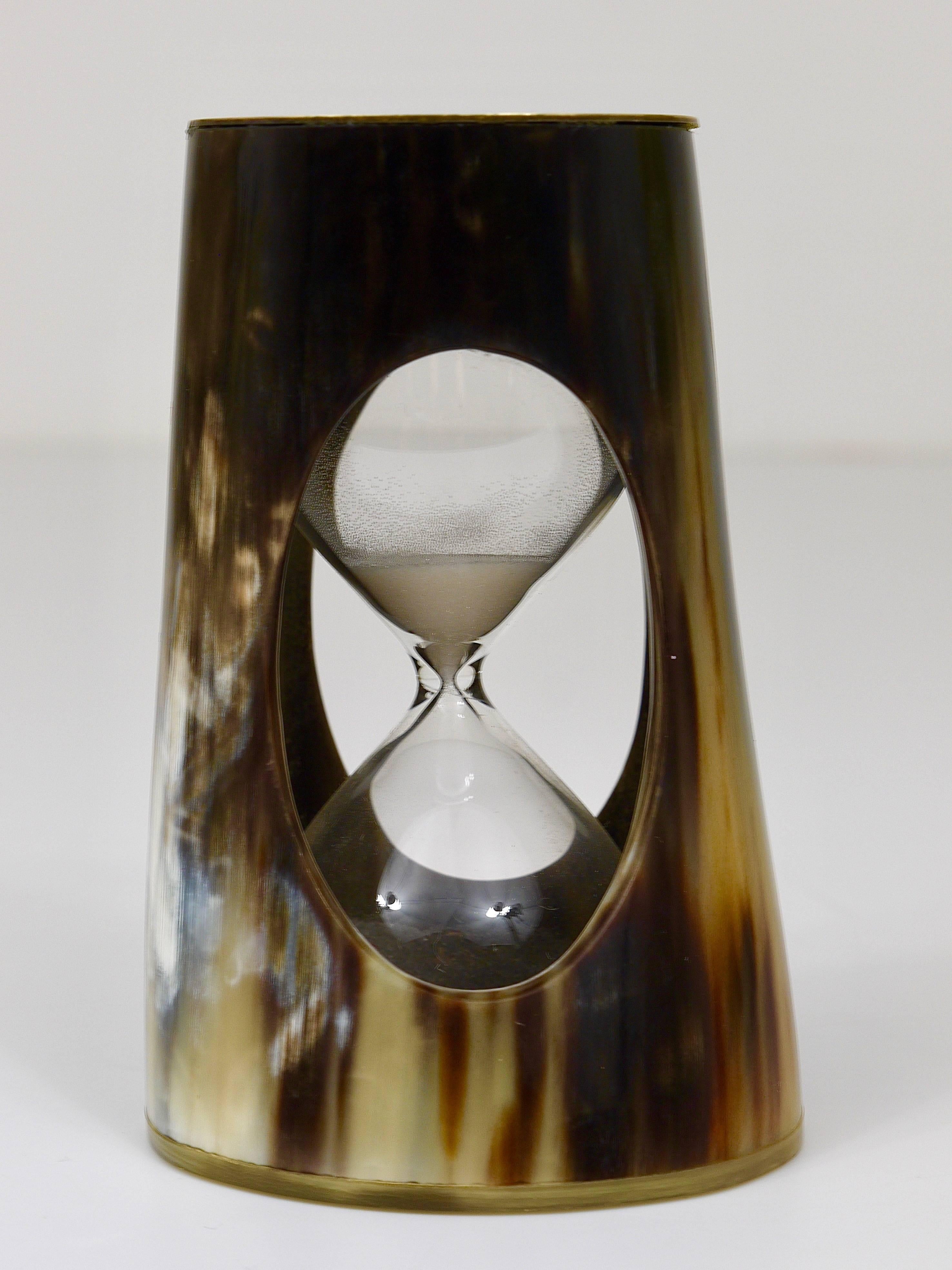 Mid-Century Carl Aubock Horn Hourglass, Sand Timer, Brass, Austria, 1950s 3
